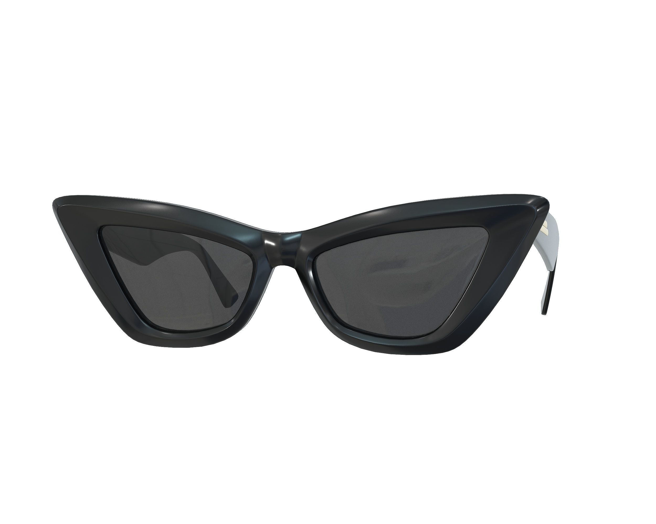 Bottega Veneta Sculptured Cat-eye Edgy Sunglasses Low-poly 3D model_10