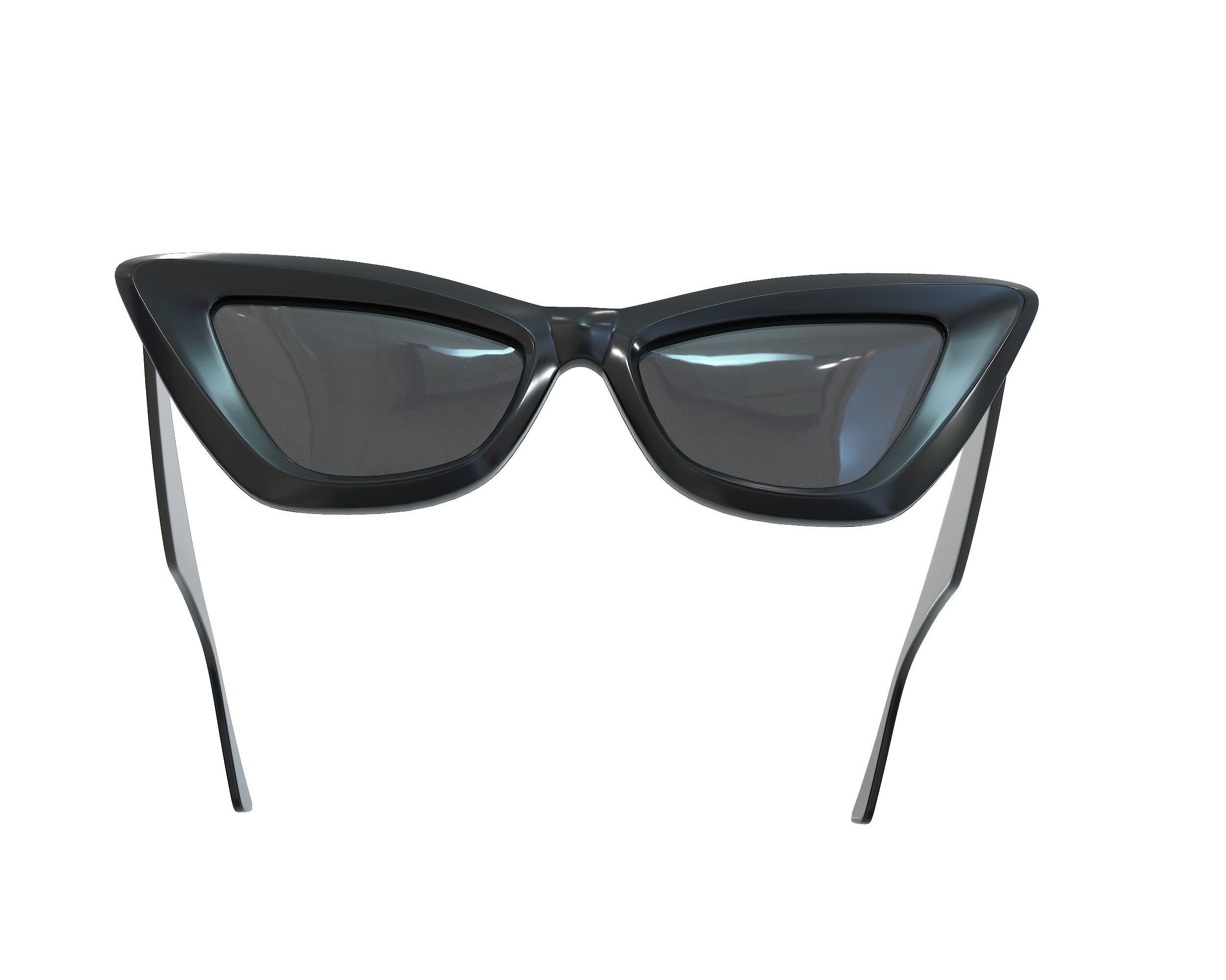 Bottega Veneta Sculptured Cat-eye Edgy Sunglasses Low-poly 3D model_9