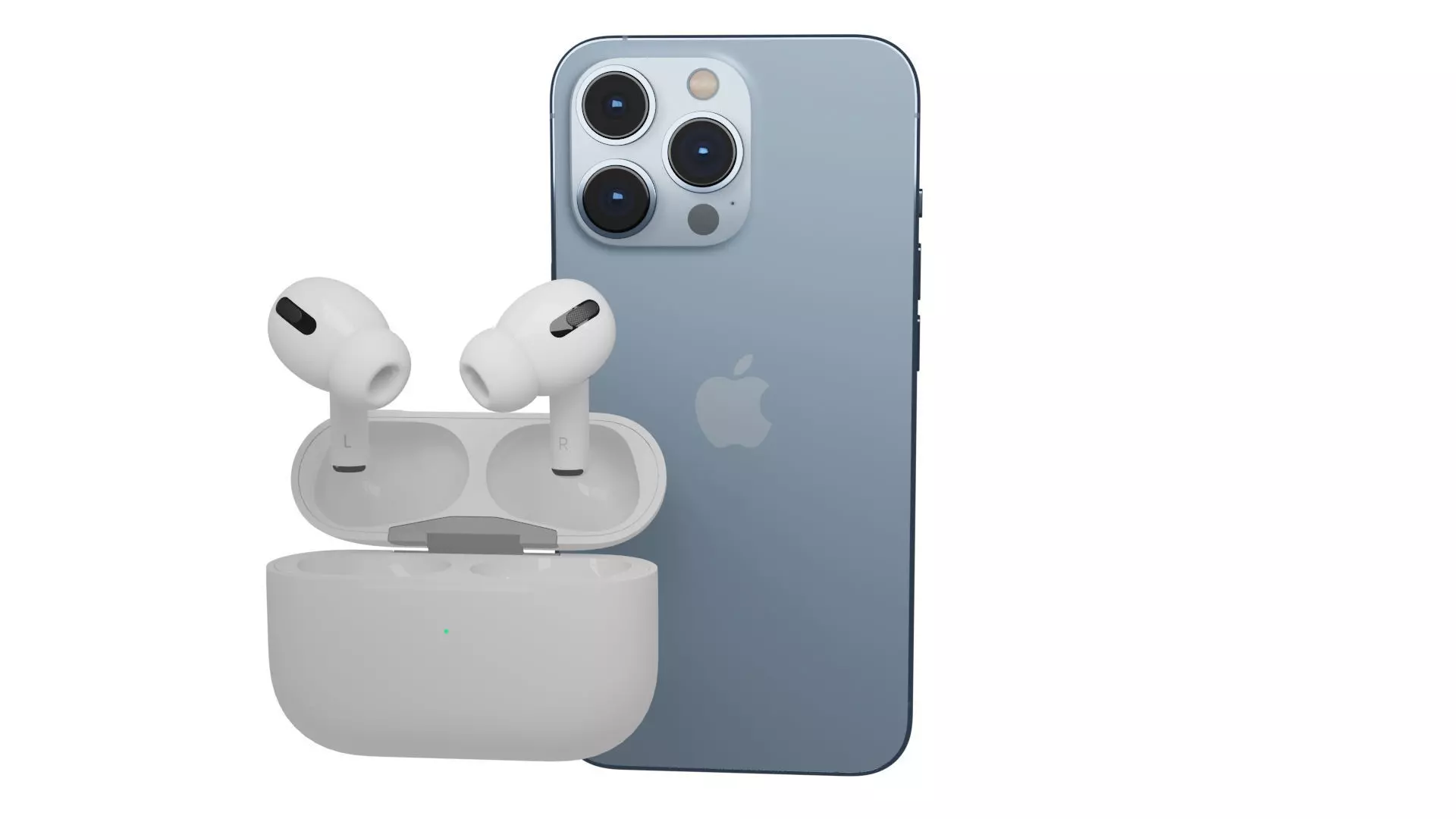 iphone 13 and AirPods Pr 3D model_0