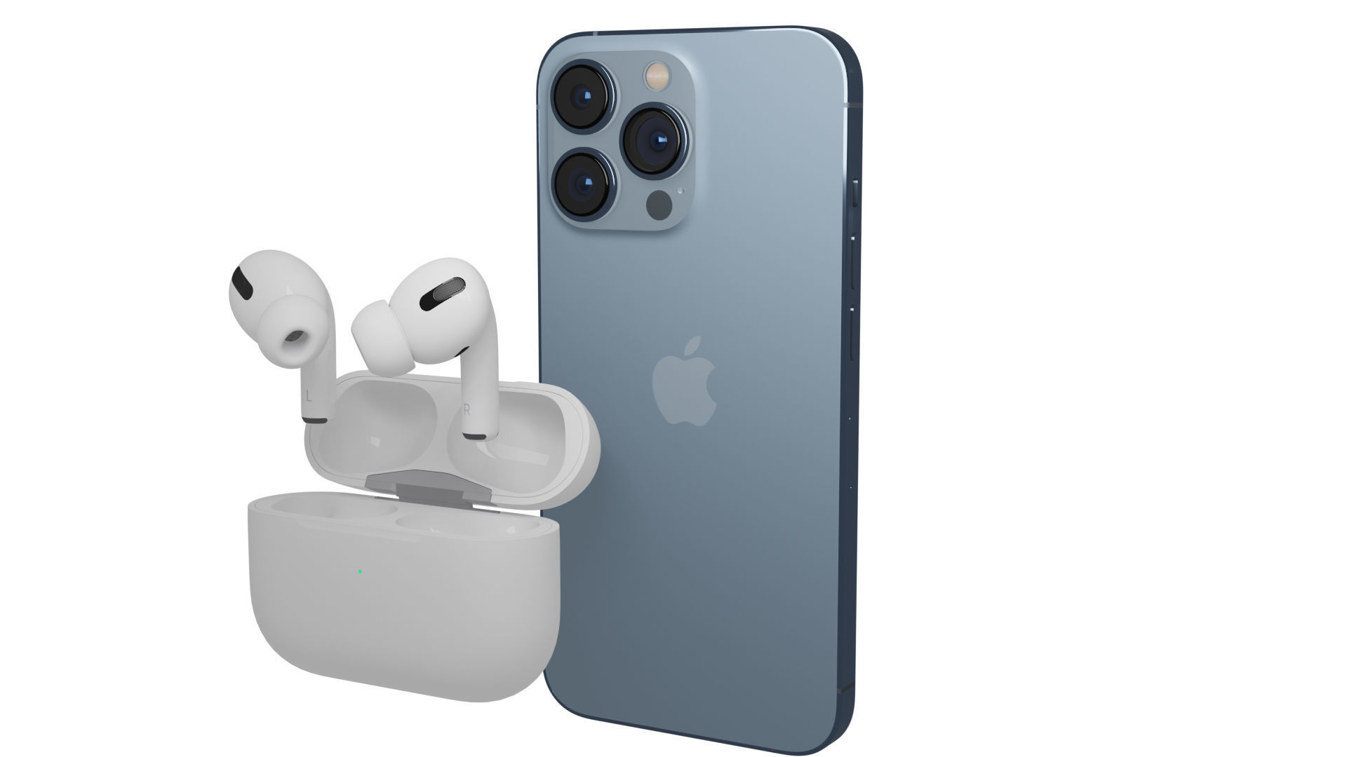 iphone 13 and AirPods Pr 3D model_1