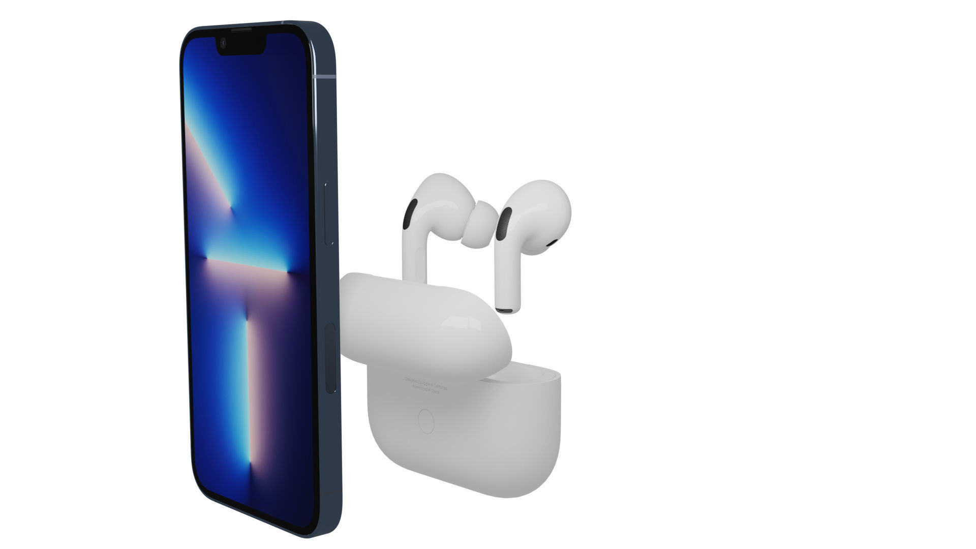 iphone 13 and AirPods Pr 3D model_6