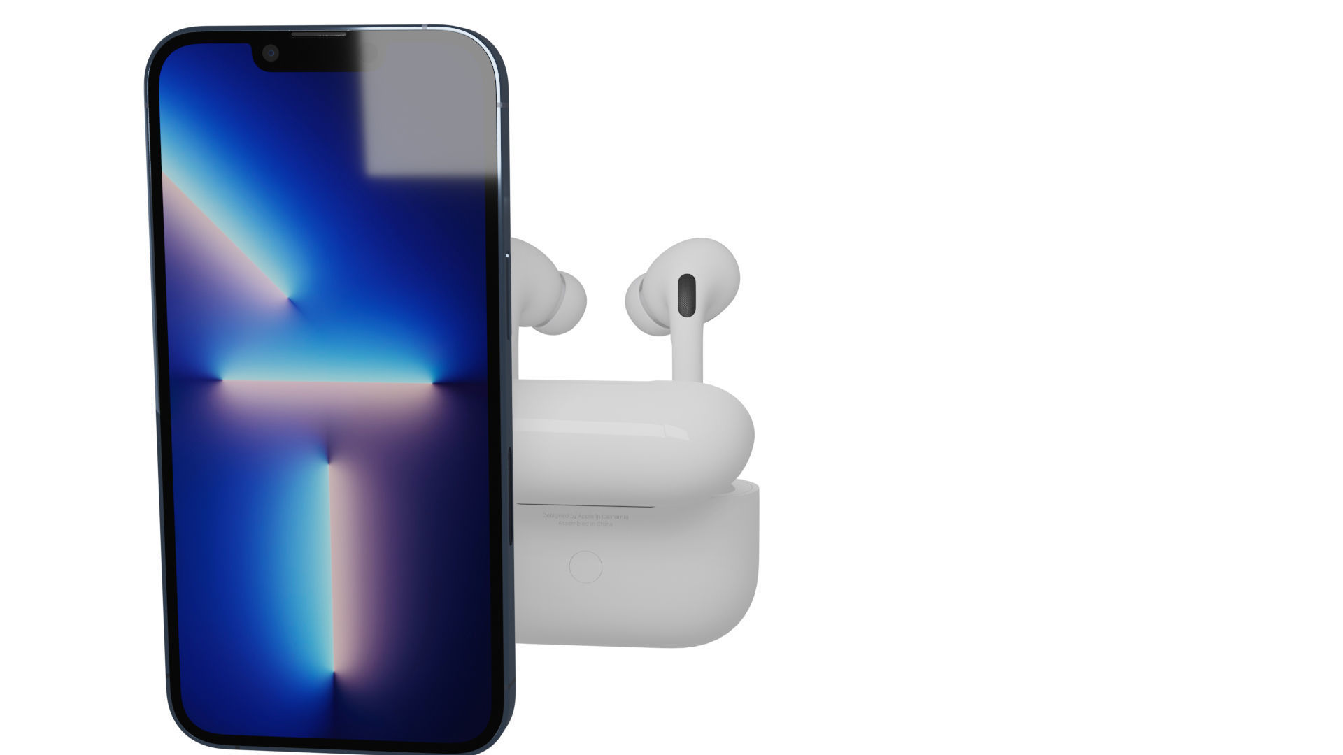 iphone 13 and AirPods Pr 3D model_7