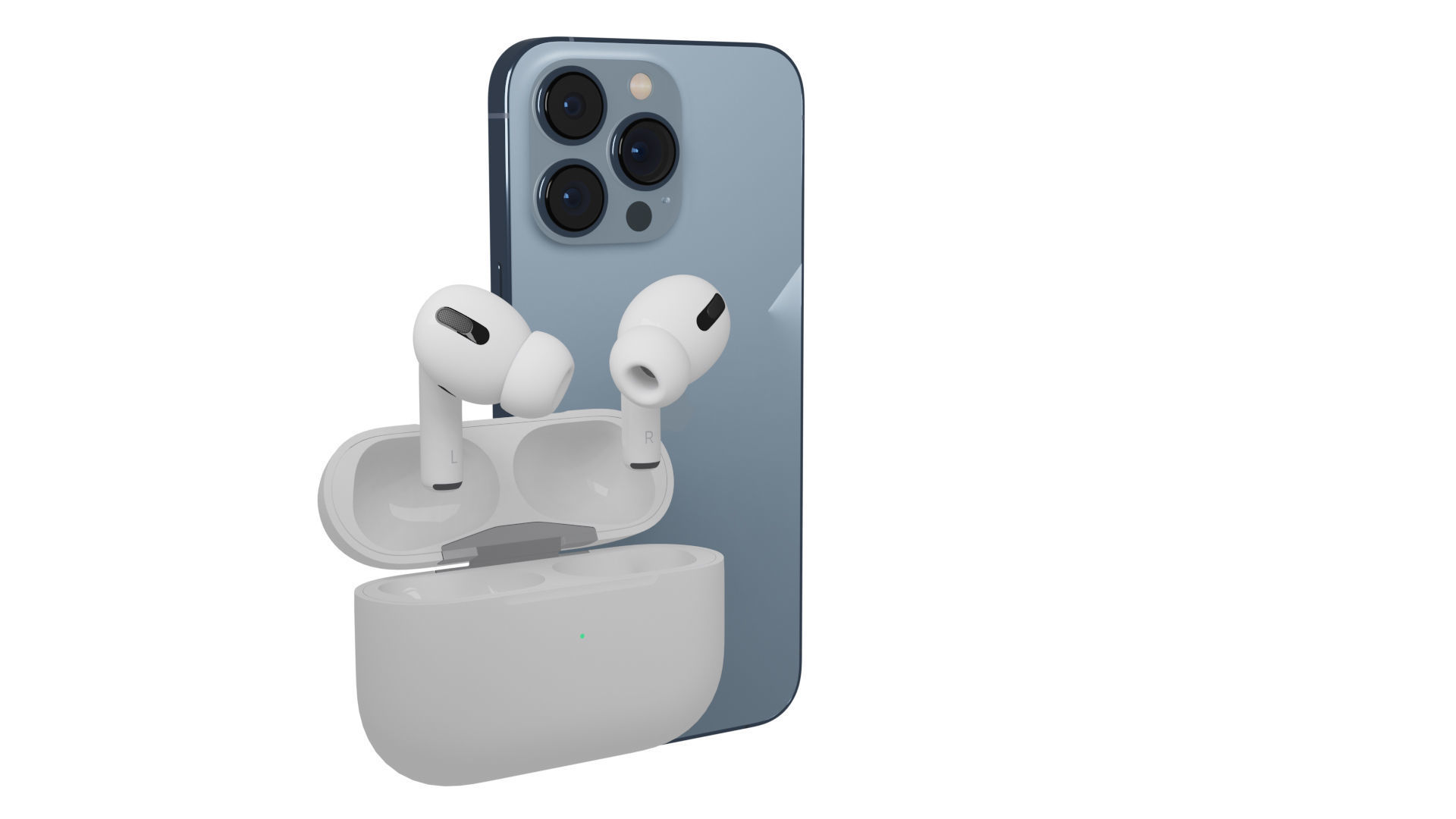 iphone 13 and AirPods Pr 3D model_3
