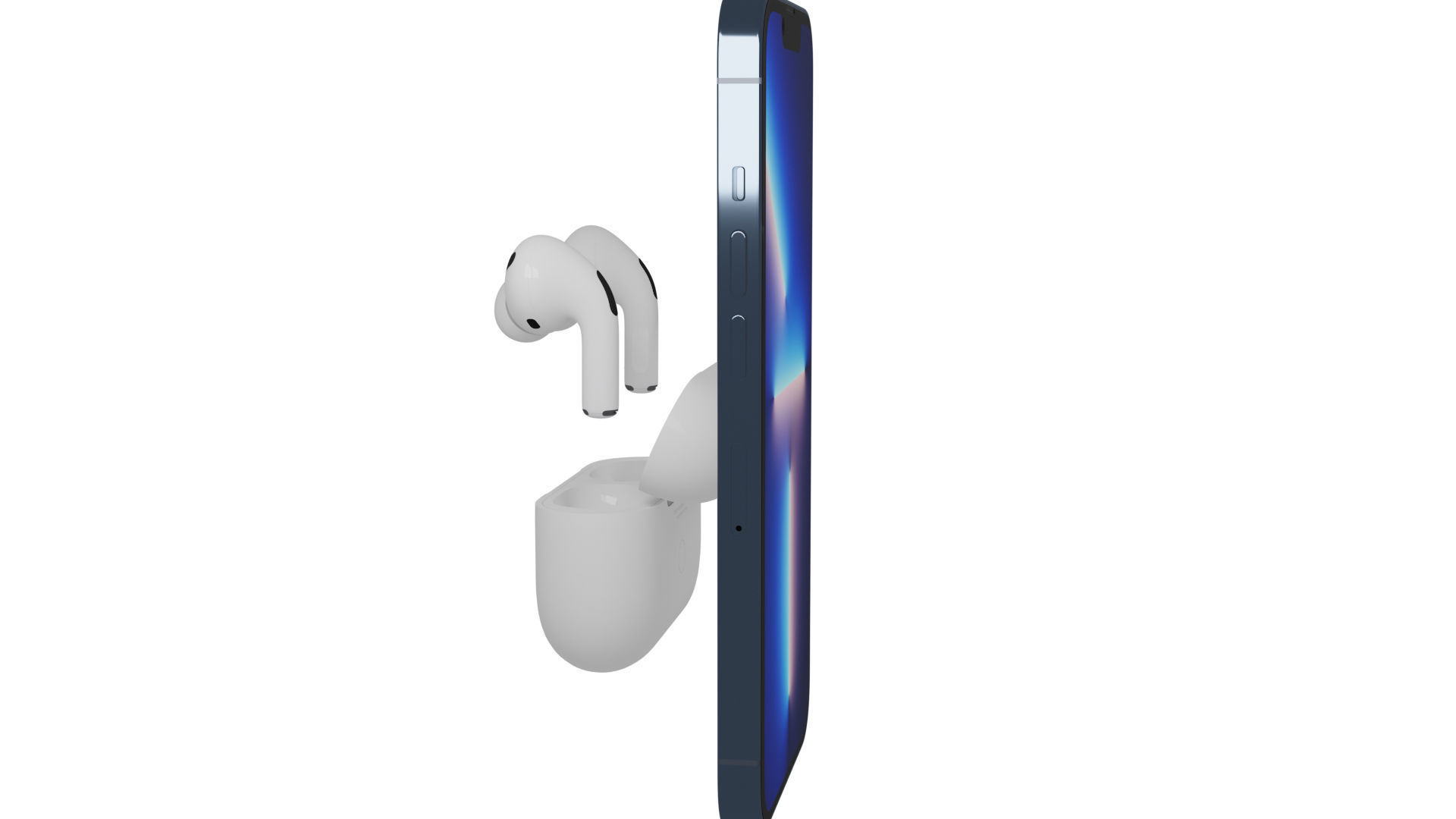 iphone 13 and AirPods Pr 3D model_9