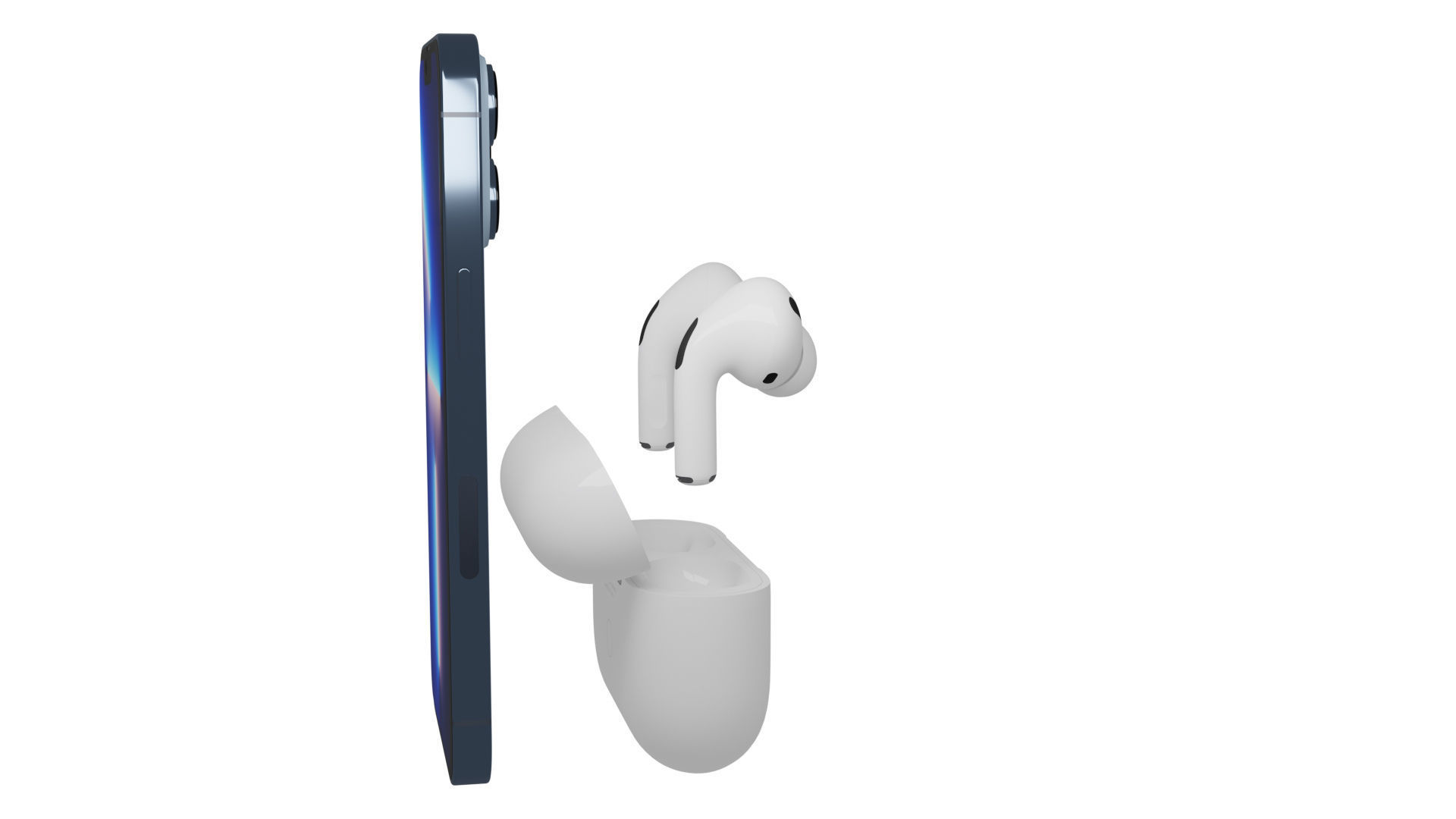 iphone 13 and AirPods Pr 3D model_5
