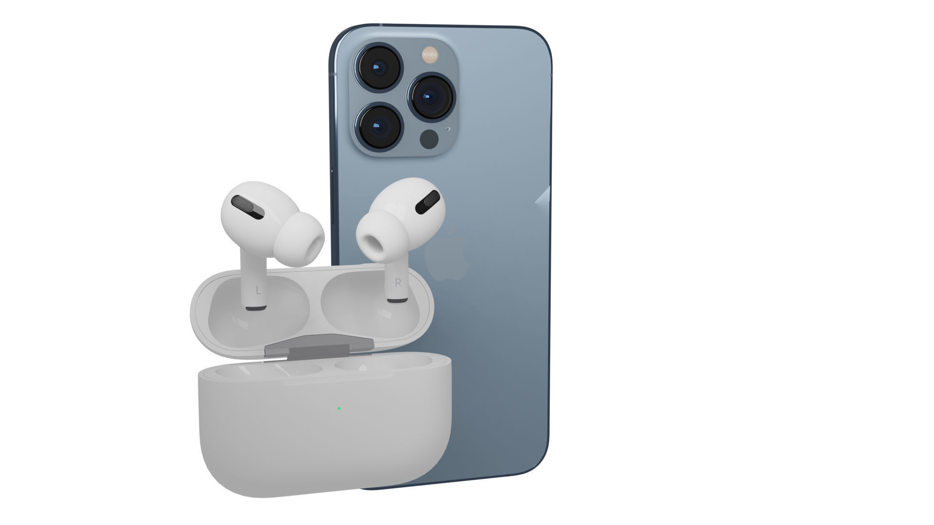 iphone 13 and AirPods Pr 3D model_2