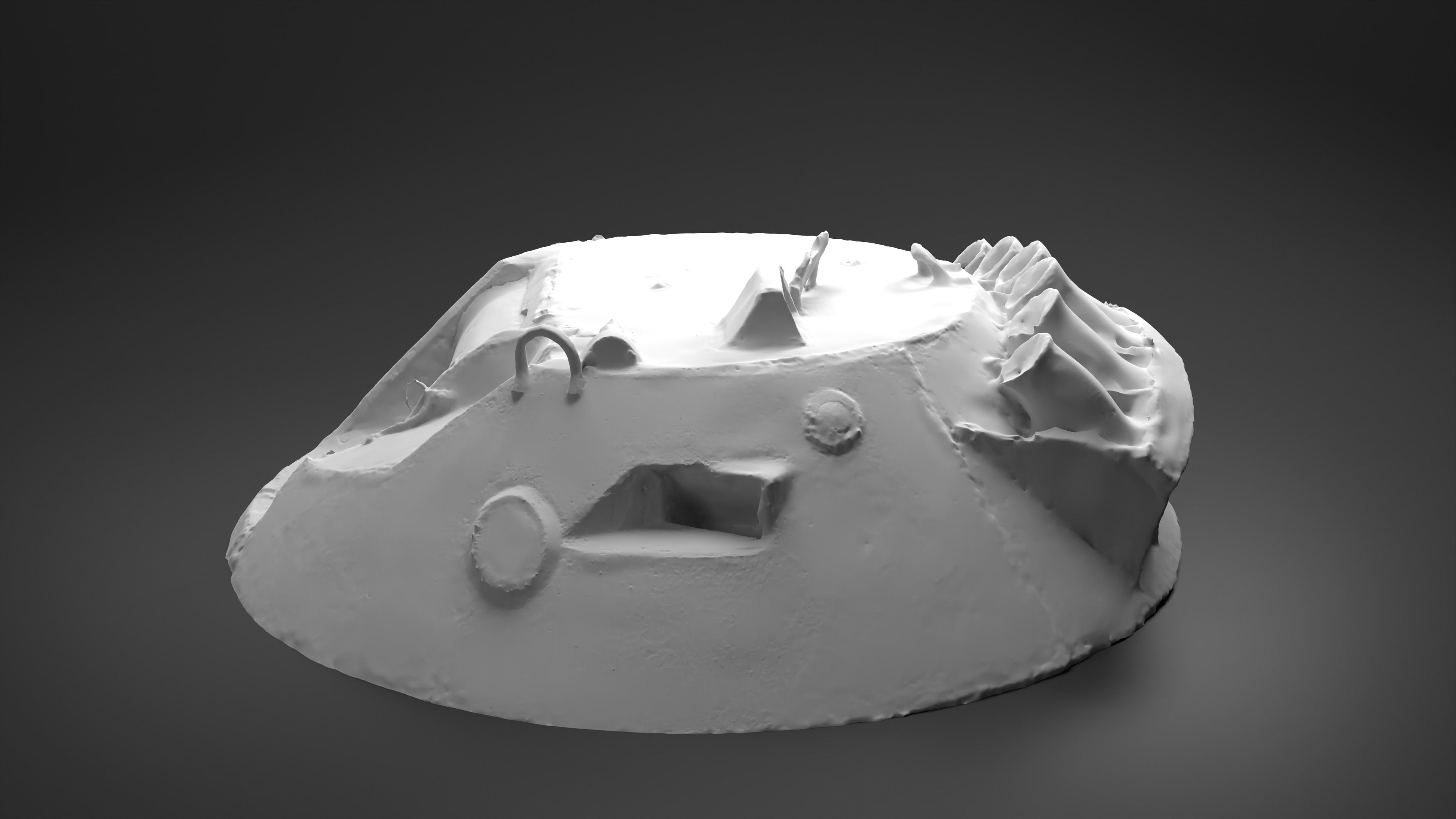 Destroyed russian Combat Module BTR-80 turret Photoscan 3D model_23