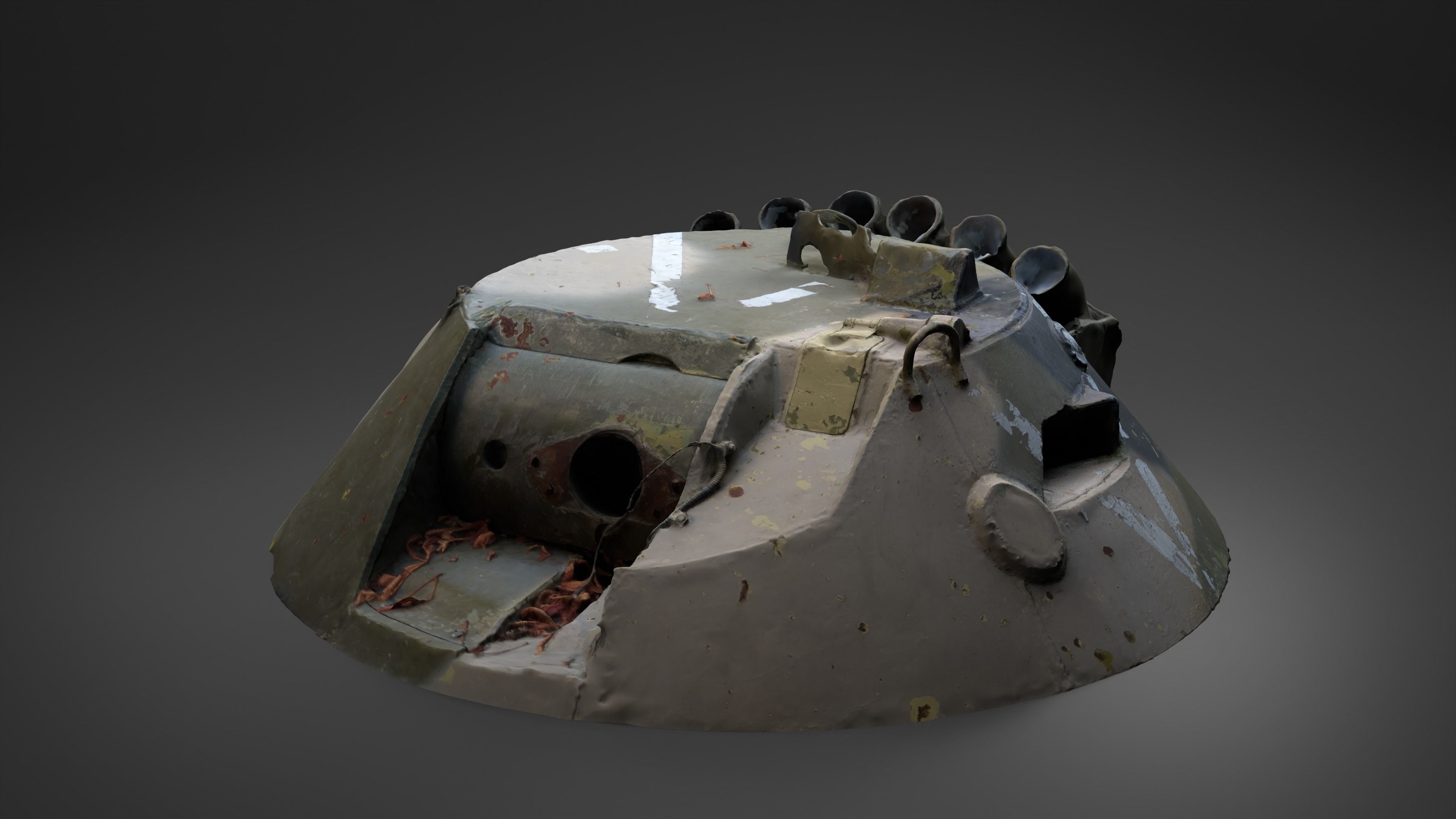 Destroyed russian Combat Module BTR-80 turret Photoscan 3D model_13