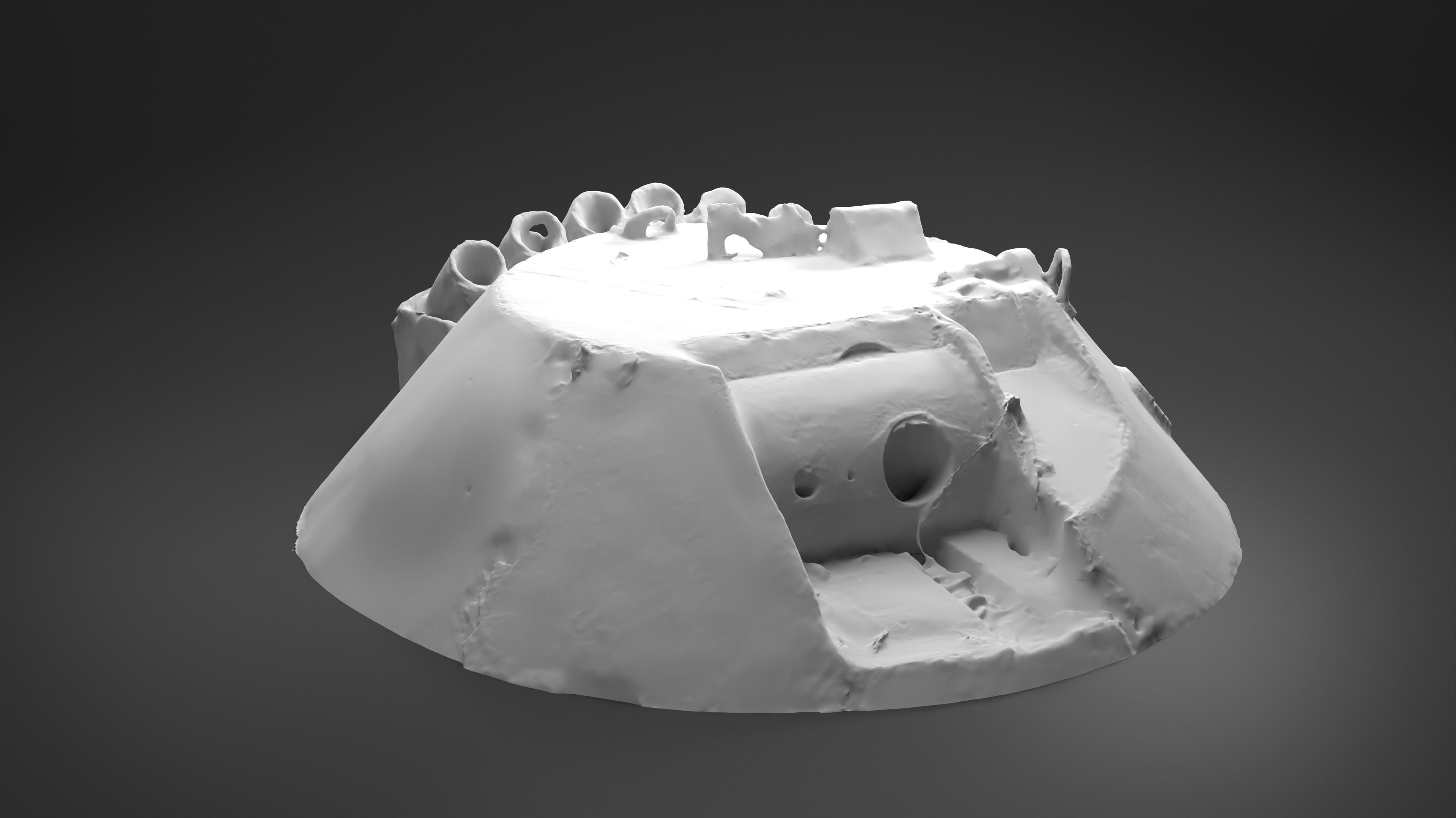 Destroyed russian Combat Module BTR-80 turret Photoscan 3D model_15