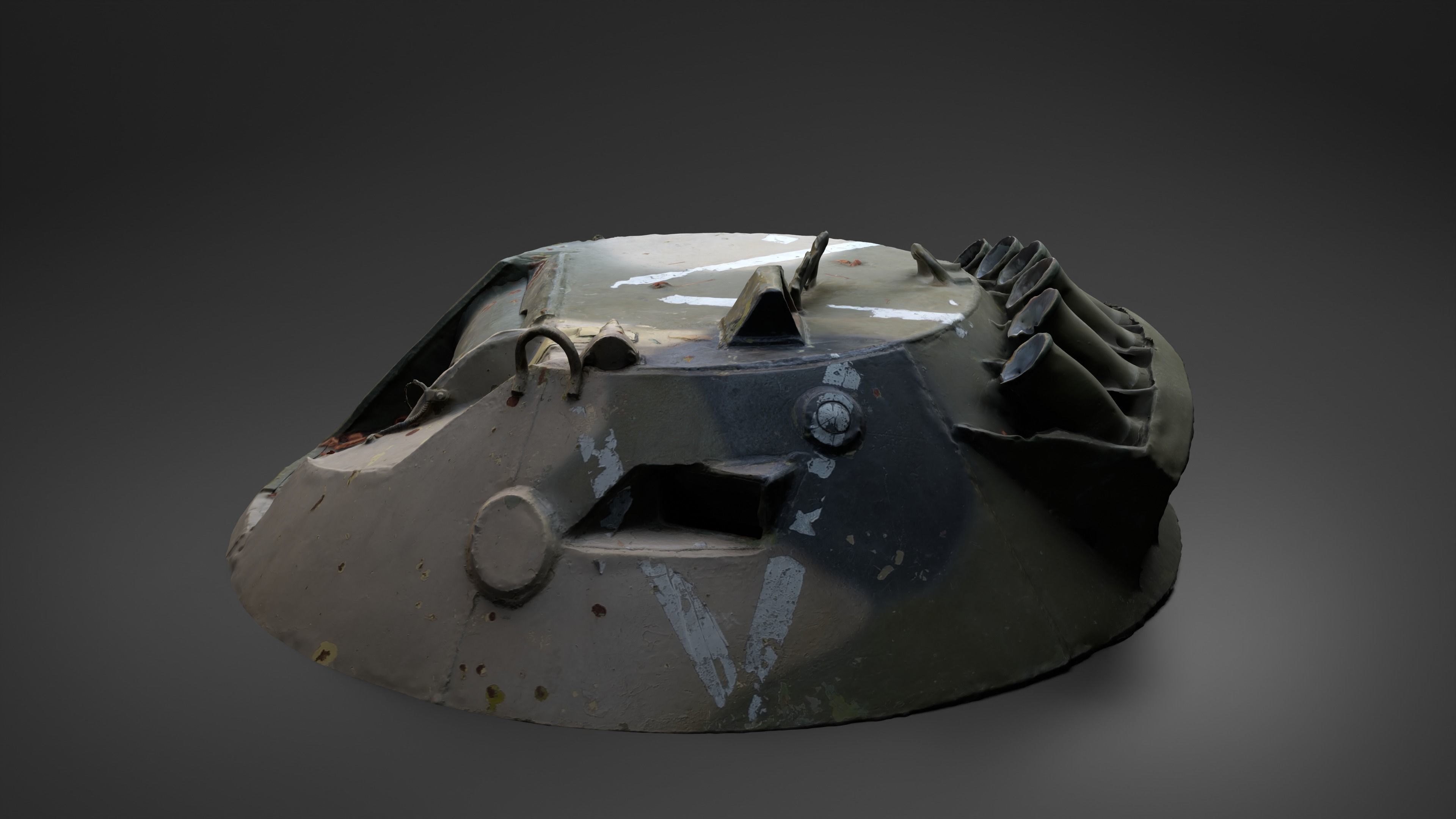 Destroyed russian Combat Module BTR-80 turret Photoscan 3D model_11