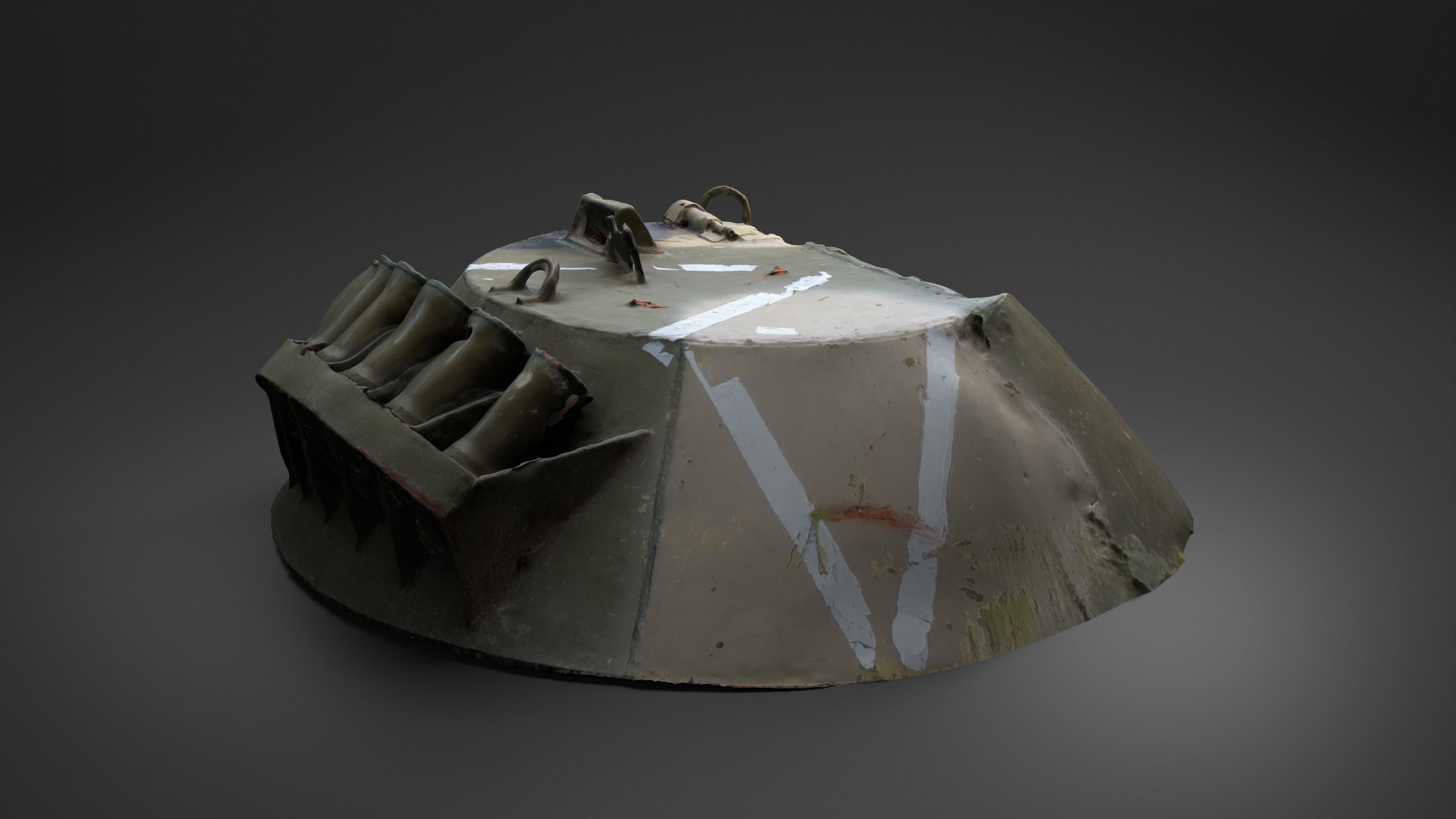 Destroyed russian Combat Module BTR-80 turret Photoscan 3D model_6