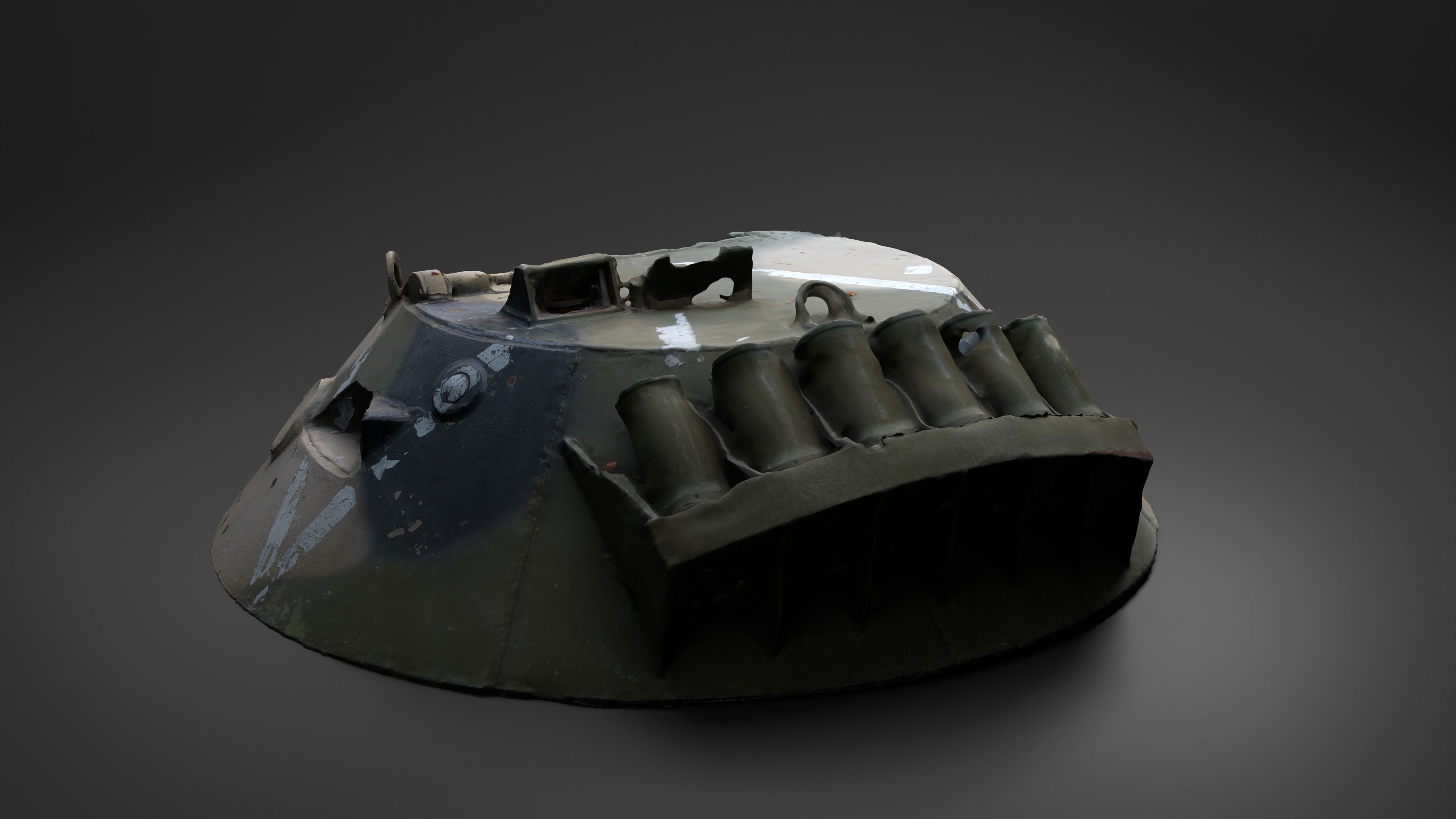 Destroyed russian Combat Module BTR-80 turret Photoscan 3D model_9
