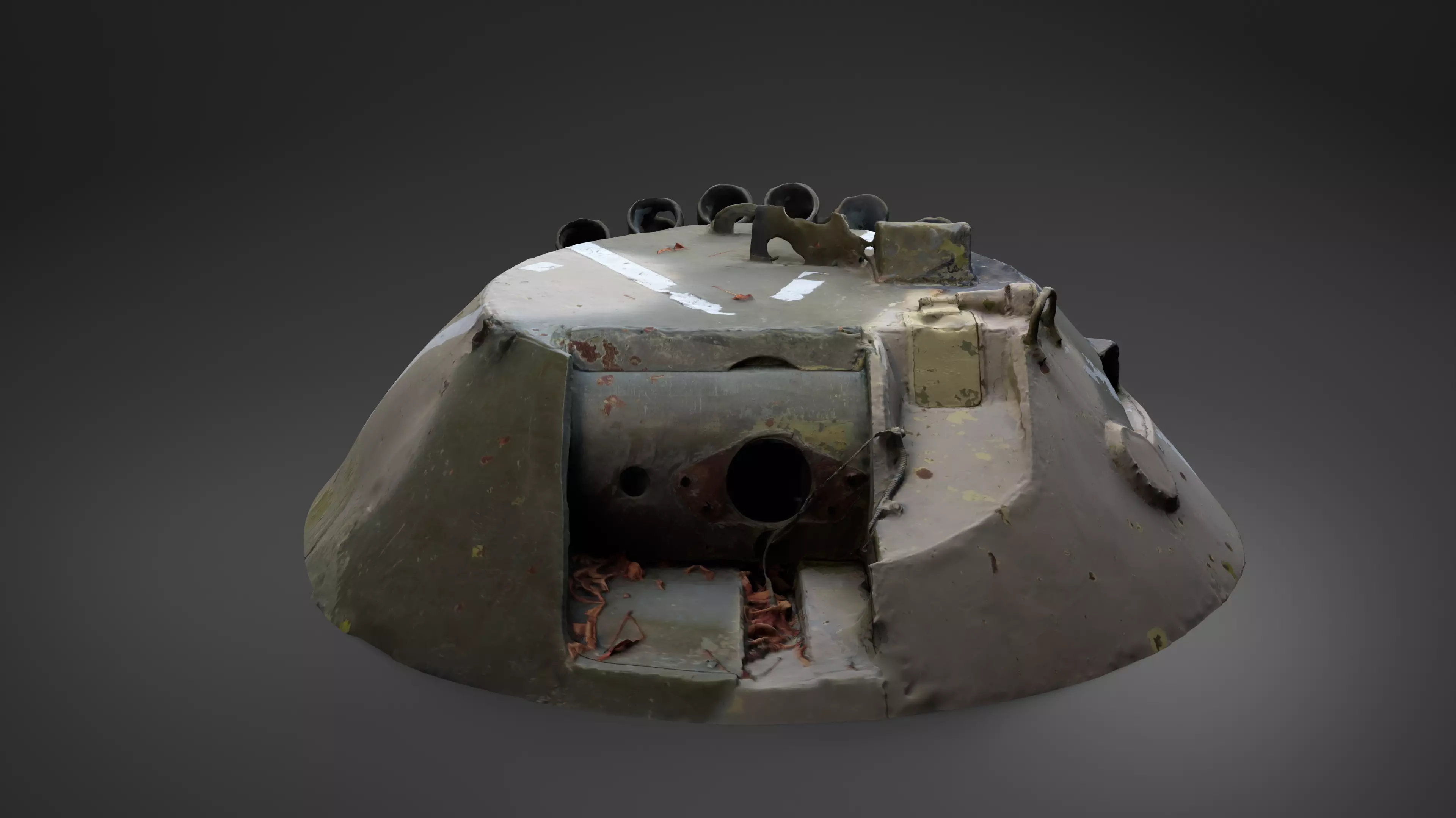 Destroyed russian Combat Module BTR-80 turret Photoscan 3D model_0