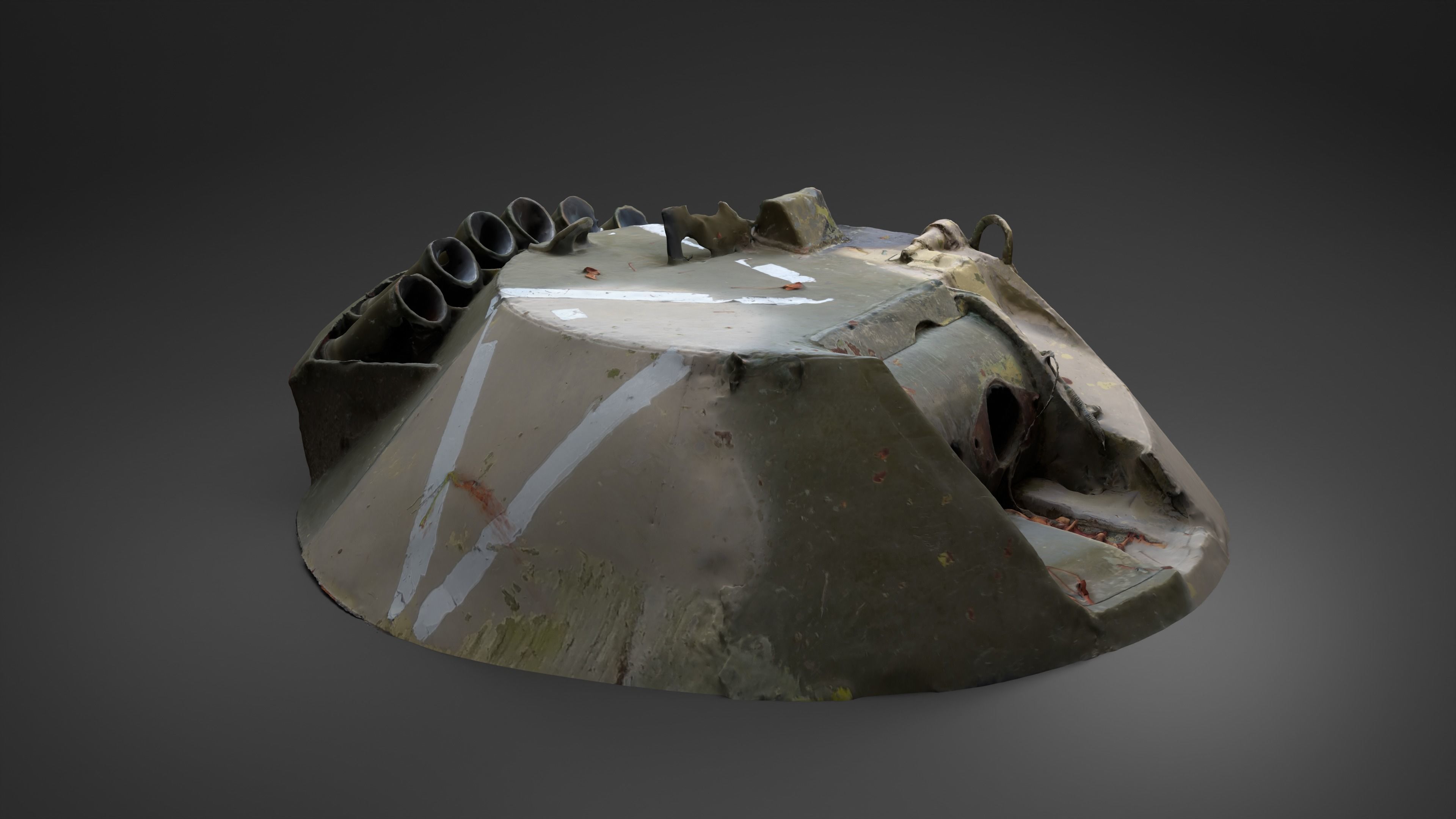 Destroyed russian Combat Module BTR-80 turret Photoscan 3D model_4