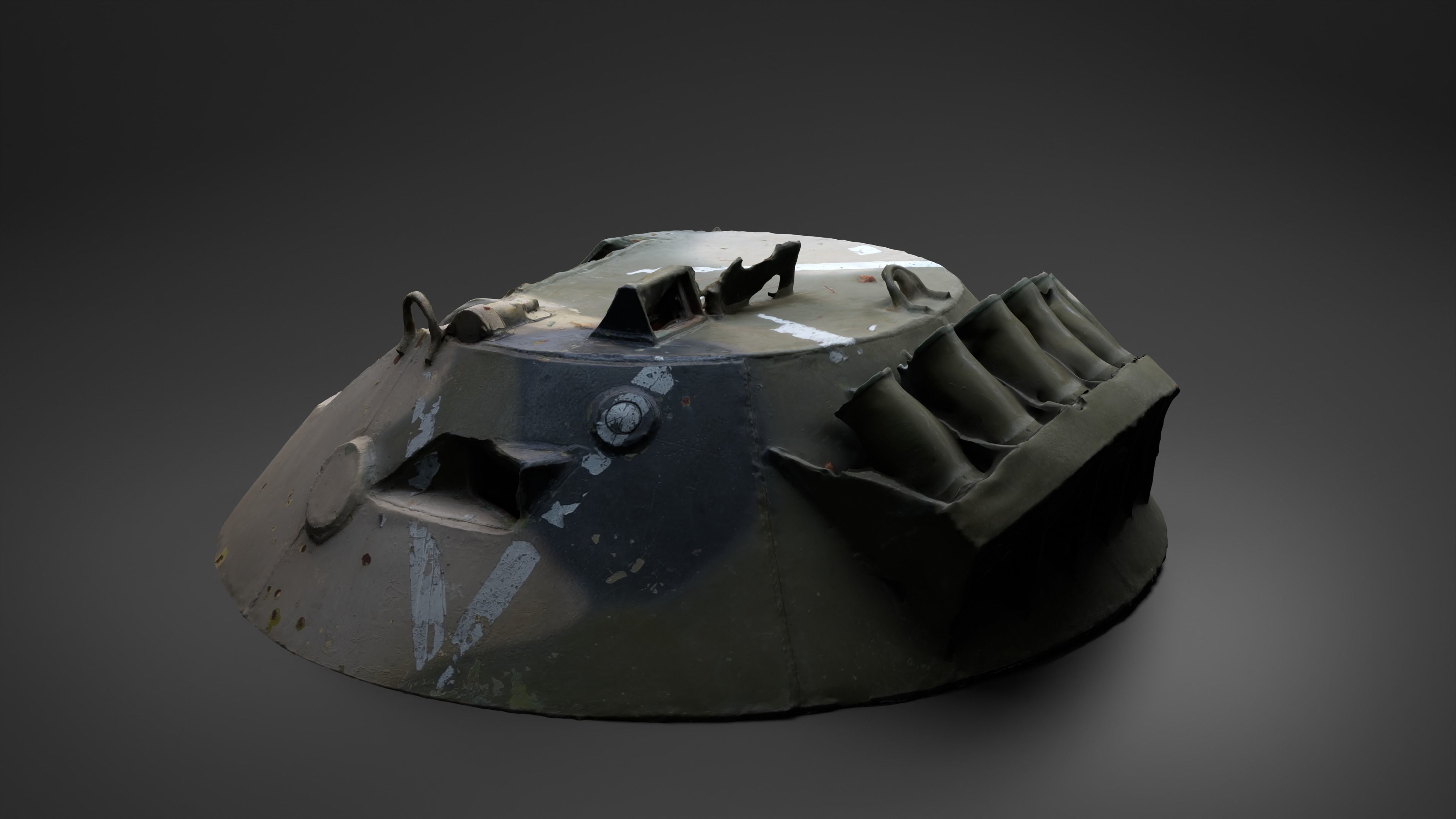 Destroyed russian Combat Module BTR-80 turret Photoscan 3D model_10