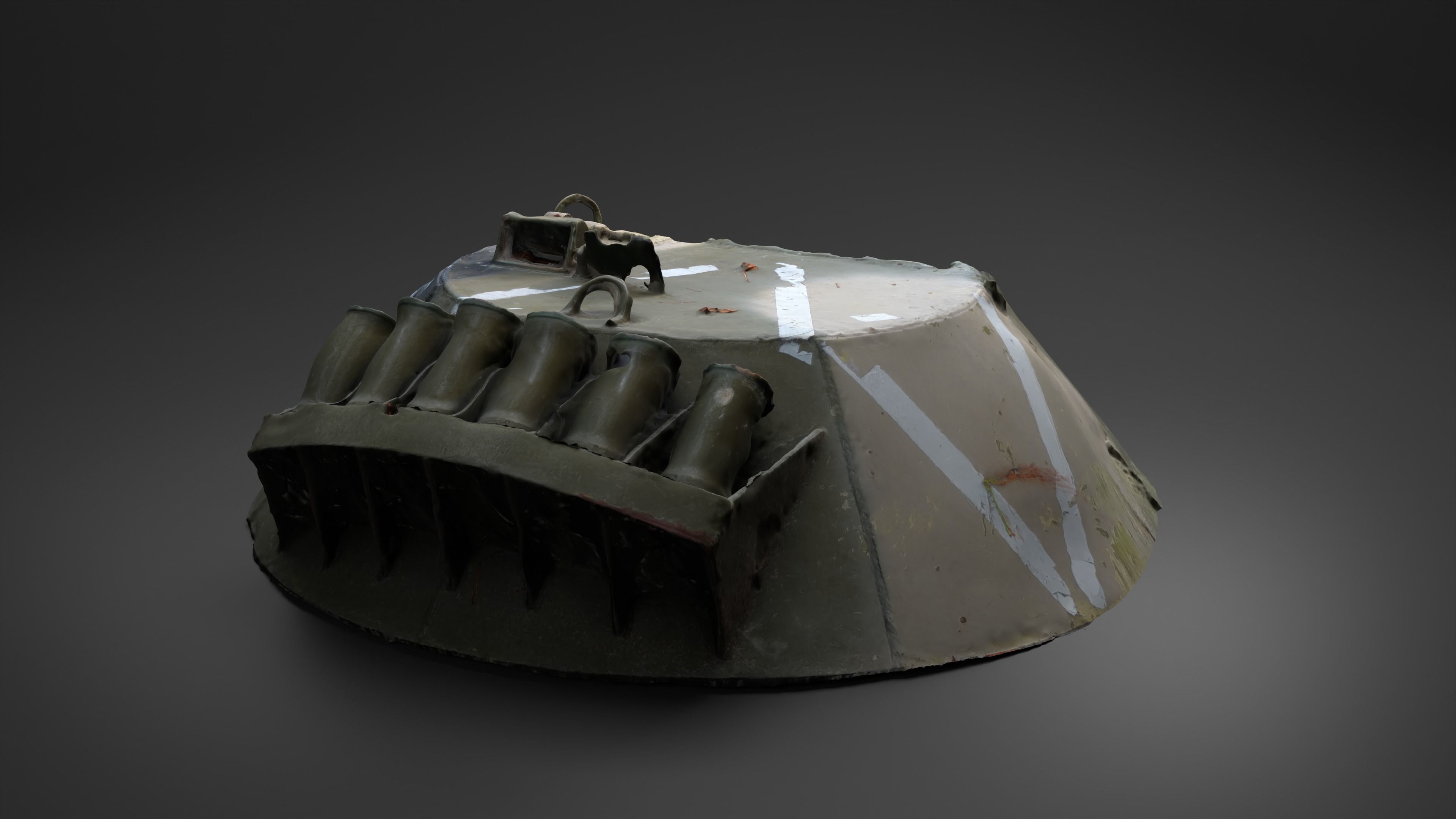 Destroyed russian Combat Module BTR-80 turret Photoscan 3D model_7