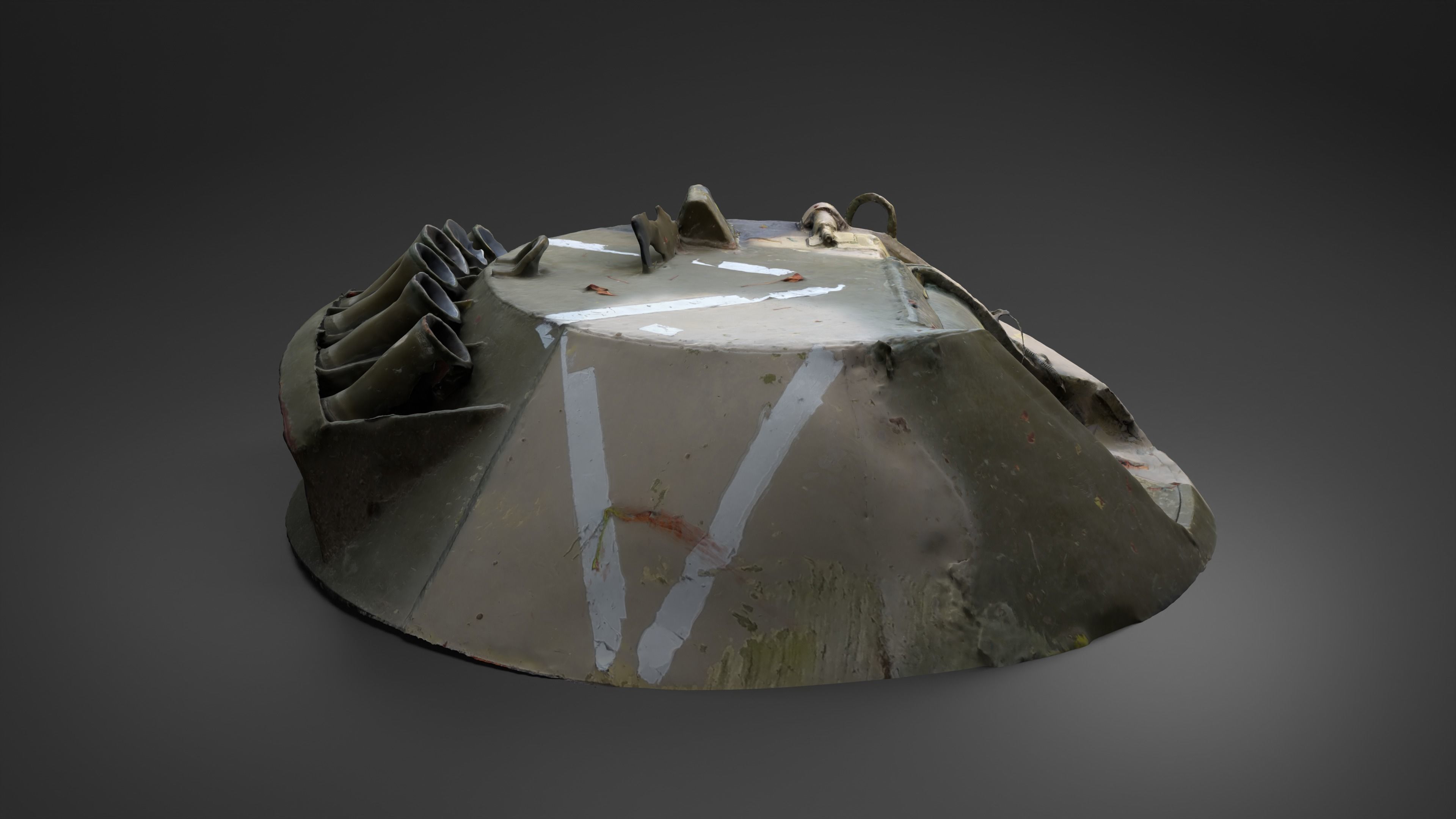Destroyed russian Combat Module BTR-80 turret Photoscan 3D model_5