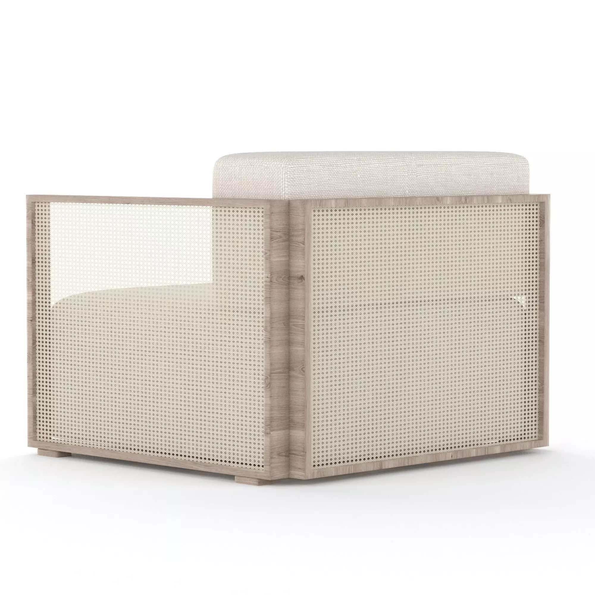 Aluminium garden armchair with armrests 3D model_0