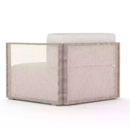 Aluminium garden armchair with armrests 3D model