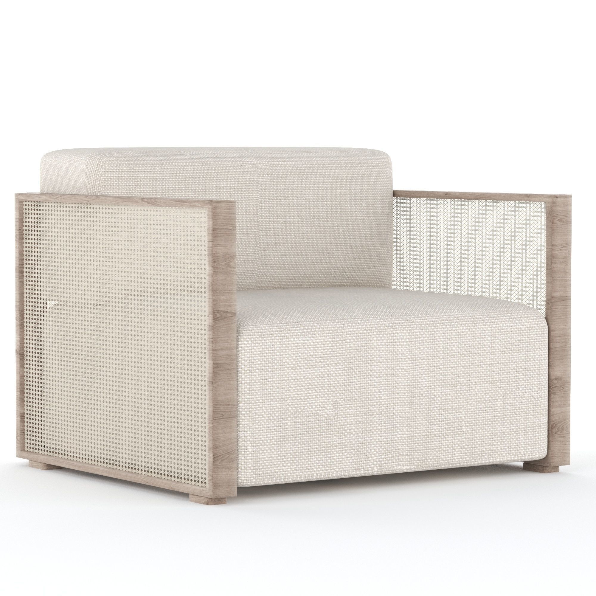 Aluminium garden armchair with armrests 3D model_3