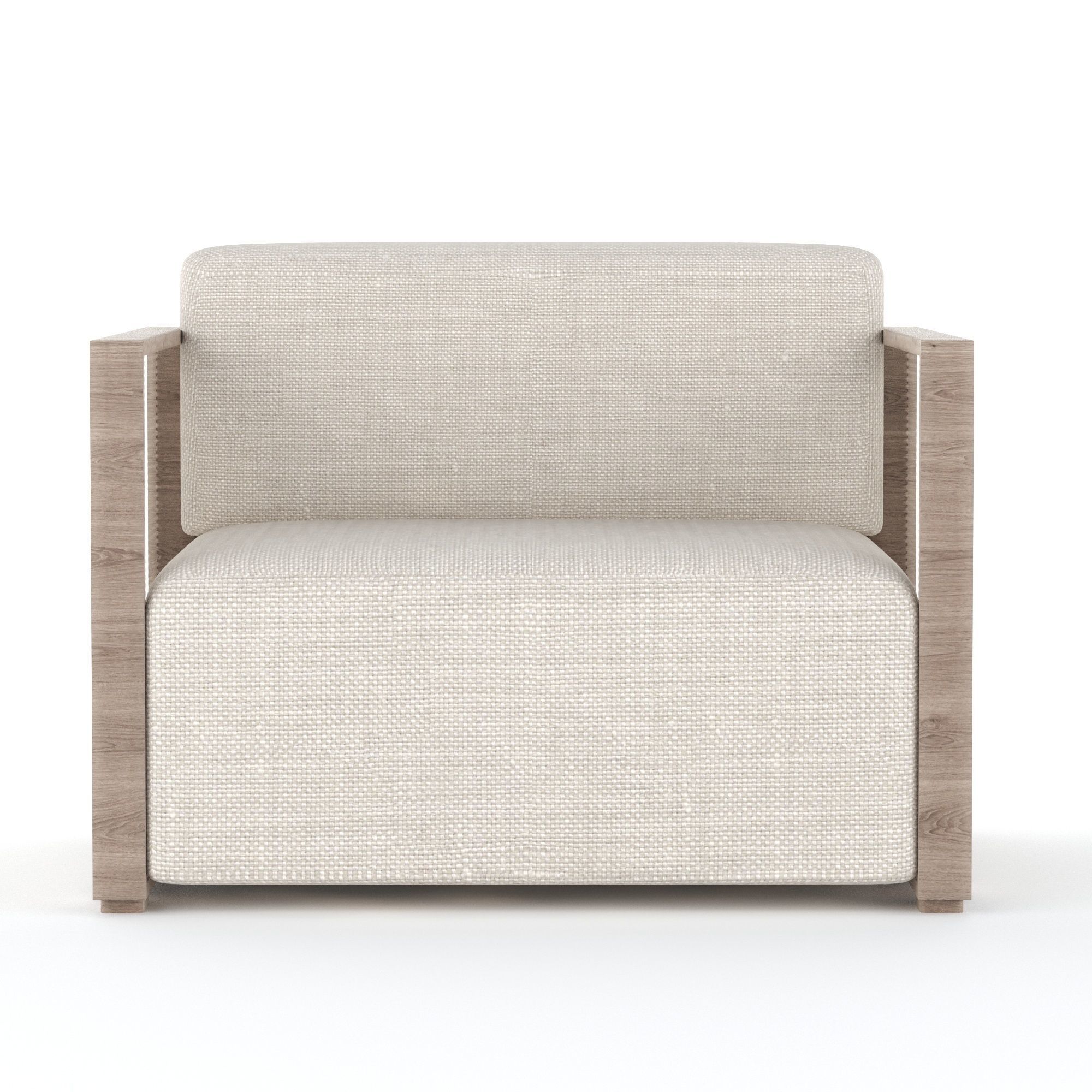 Aluminium garden armchair with armrests 3D model_1