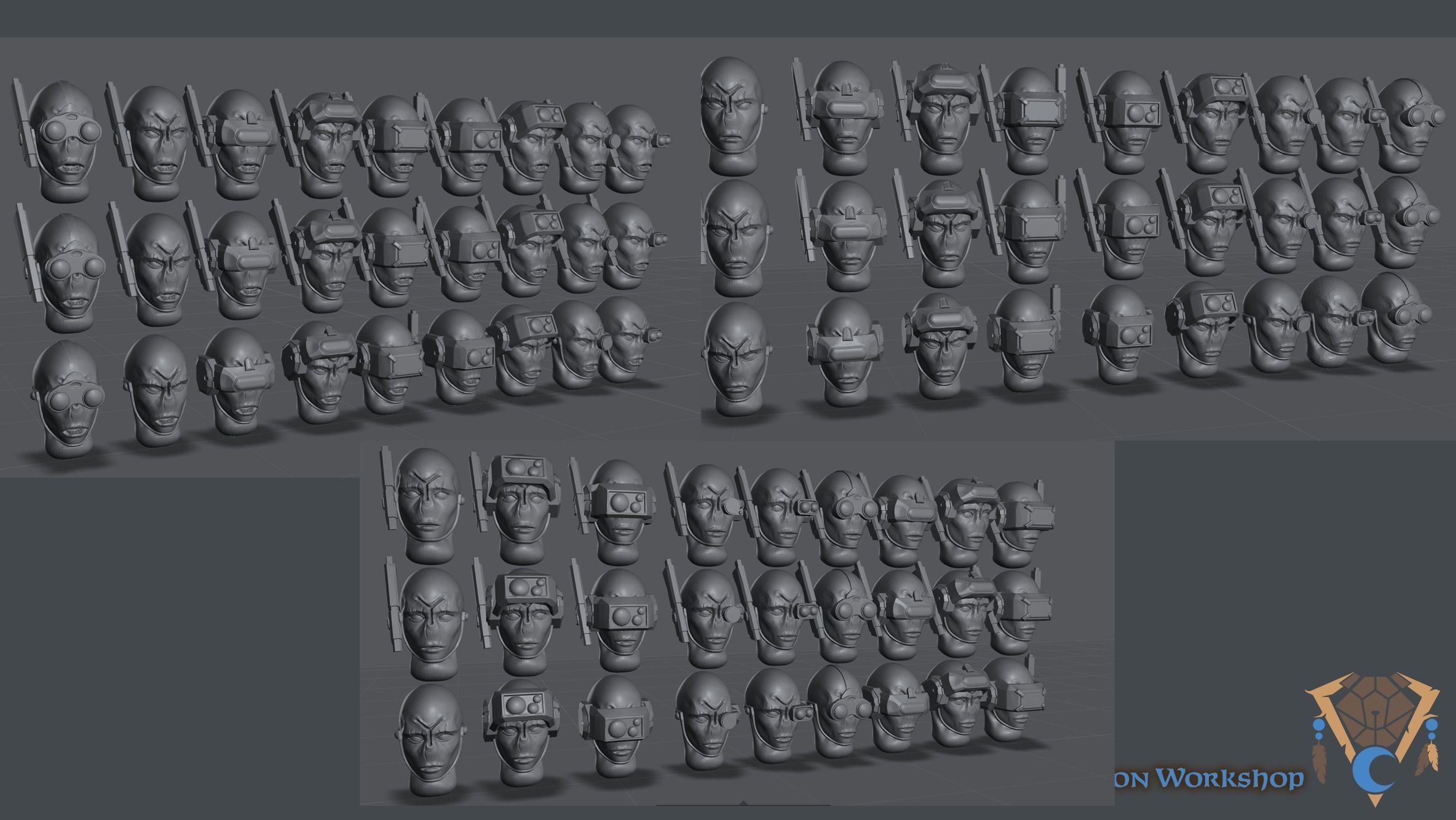 GREATER GOOD RECON FEMALE HEADS 3D print model_1