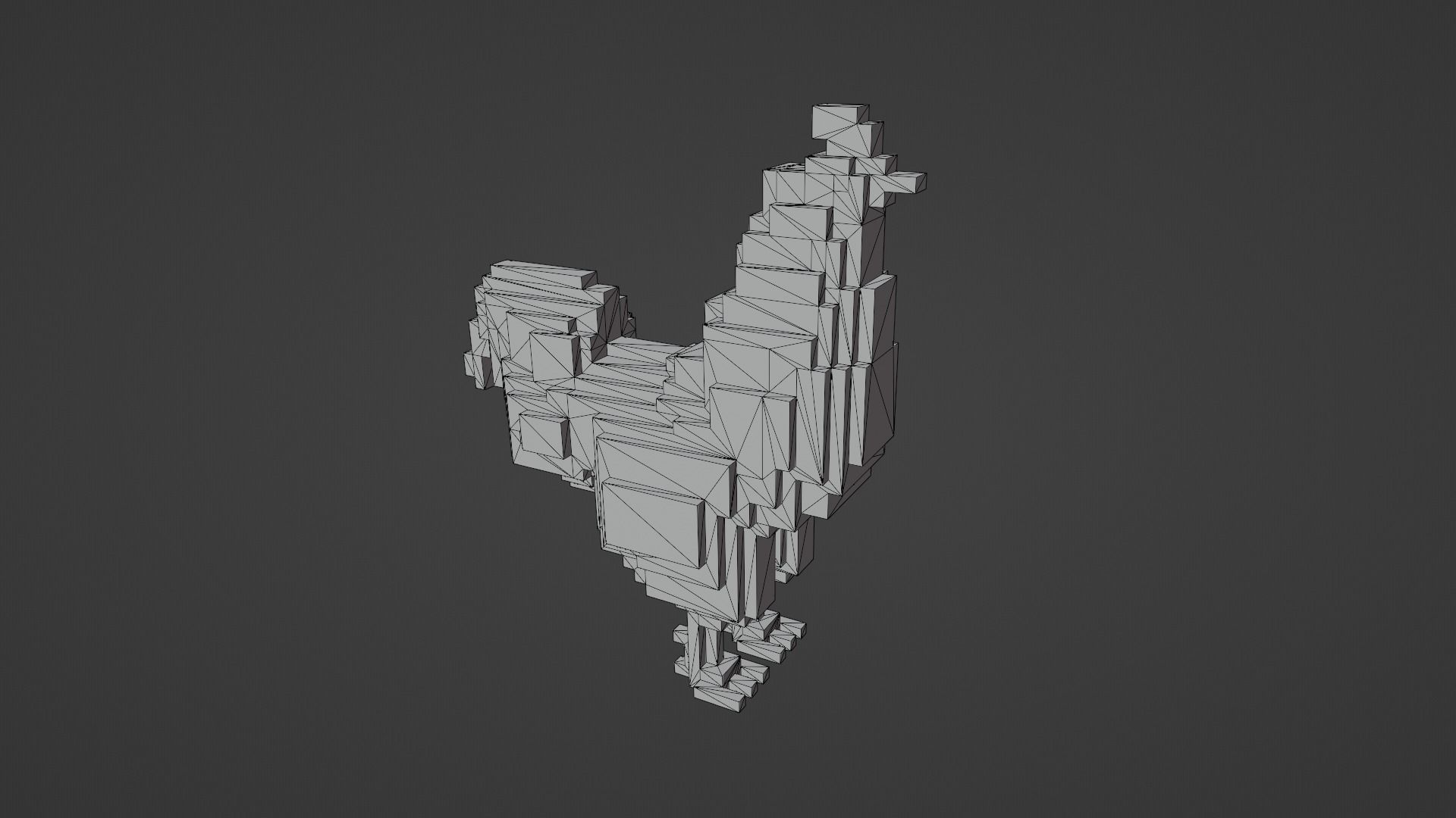 Voxel Rooster Low-poly 3D model_12