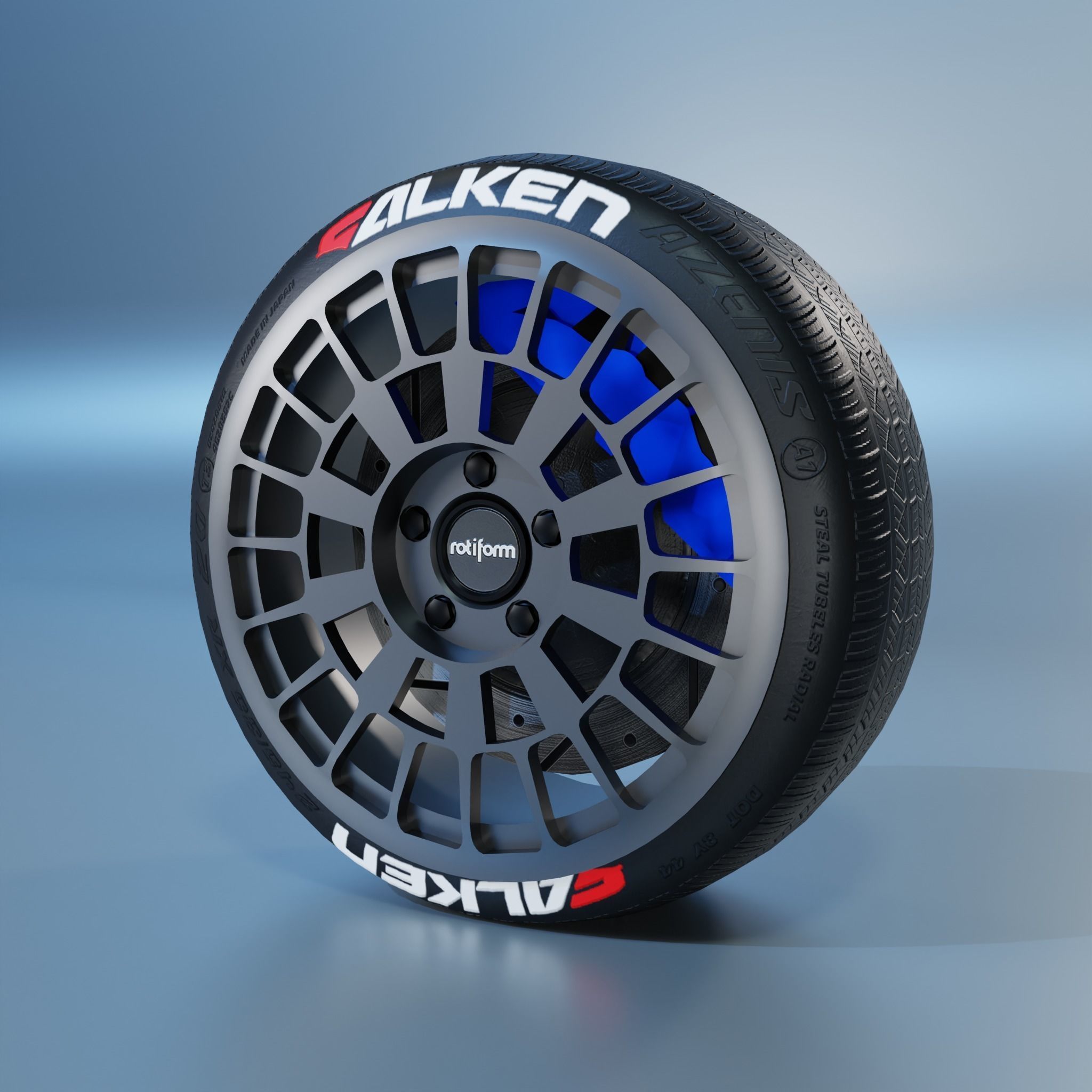 Rotiform Dkr Racing Wheel  Low-poly 3D model_1