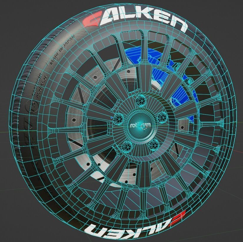 Rotiform Dkr Racing Wheel  Low-poly 3D model_3