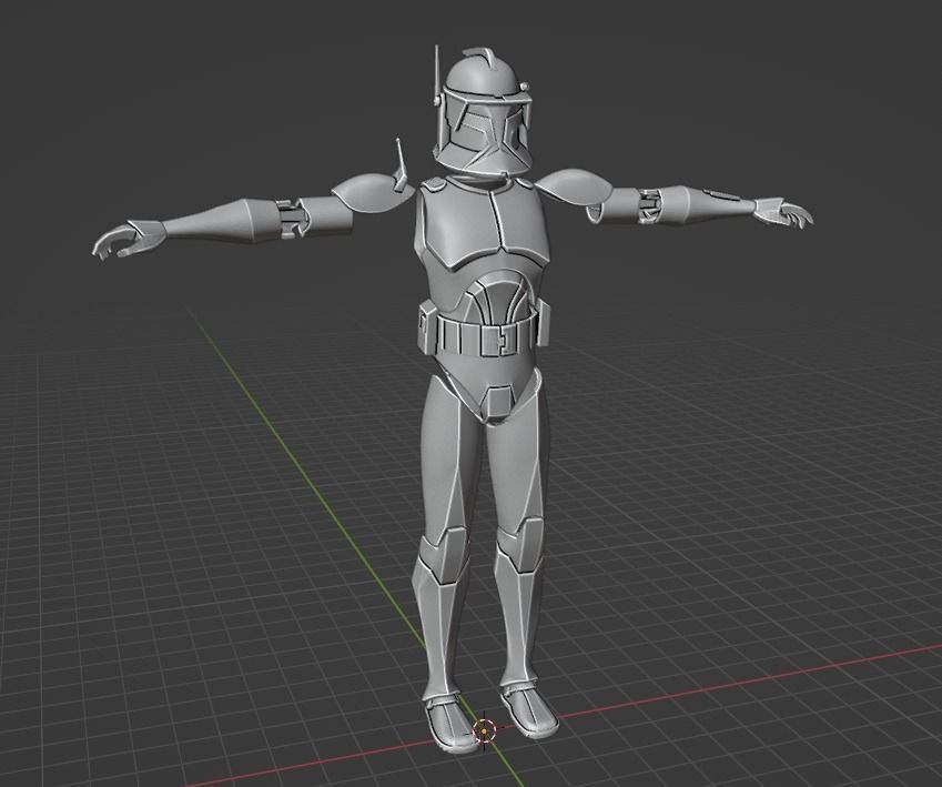 Phase 1 Animated 6 Inch Clone Commander Cody Helmet and Shoulder 3D print model_3