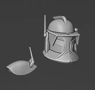 Phase 1 Animated 6 Inch Clone Commander Cody Helmet and Shoulder 3D print model_0