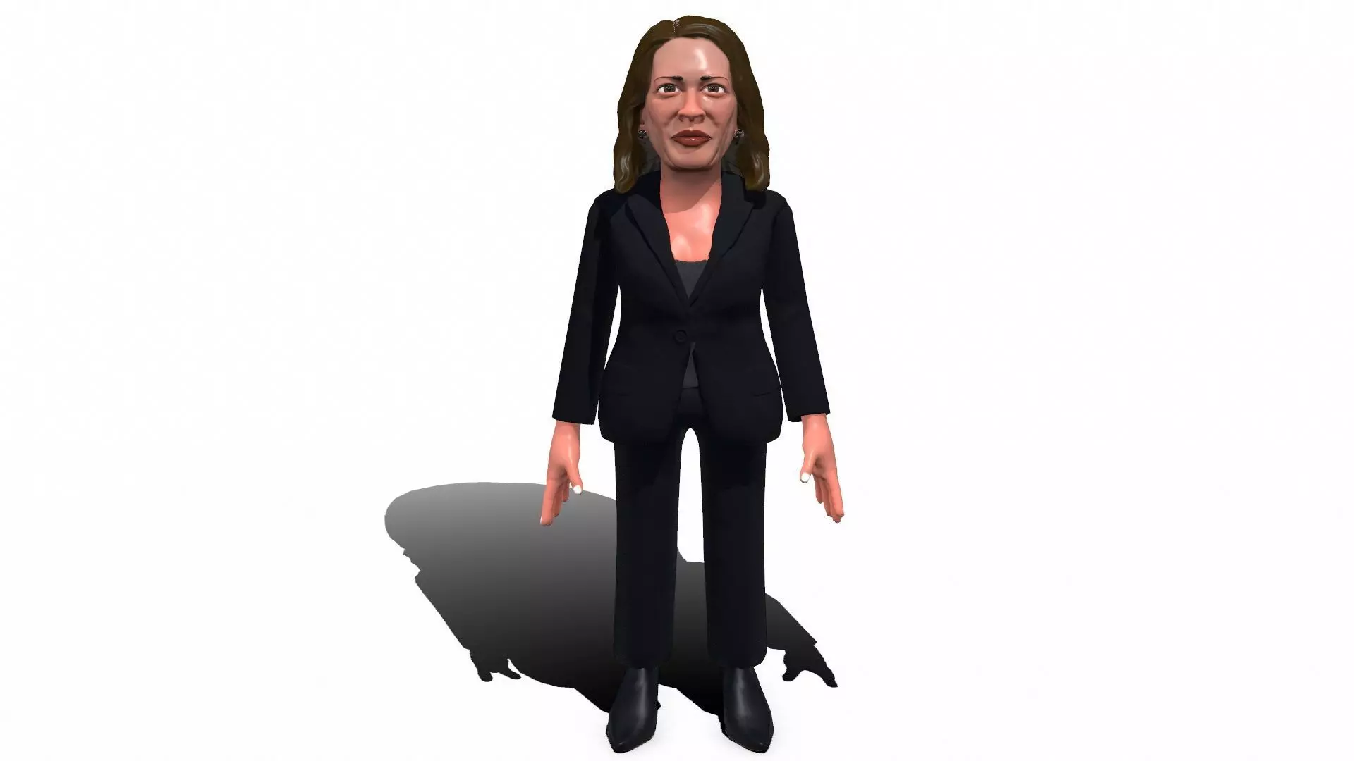 Kamala Harris caricature Low-poly 3D model_0