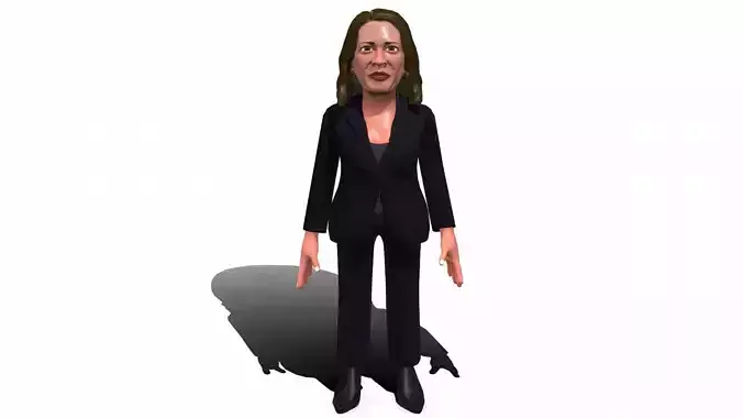 Kamala Harris caricature Low-poly 3D model