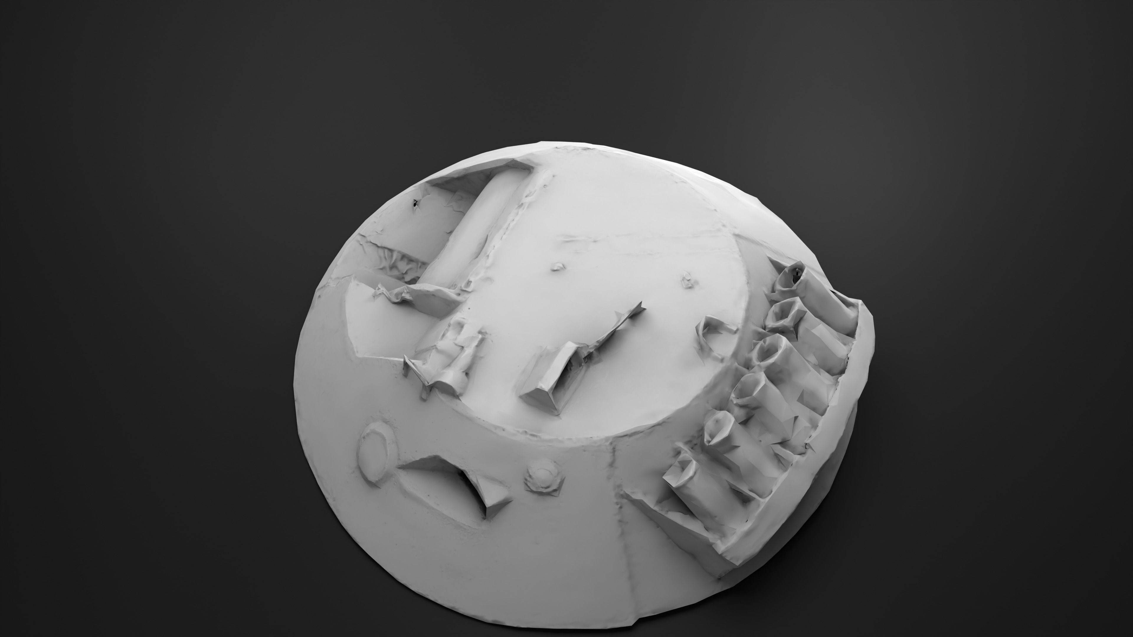 Destroyed Combat Module BTR-80 turret Photoscan Game Ready Low-poly 3D model_45