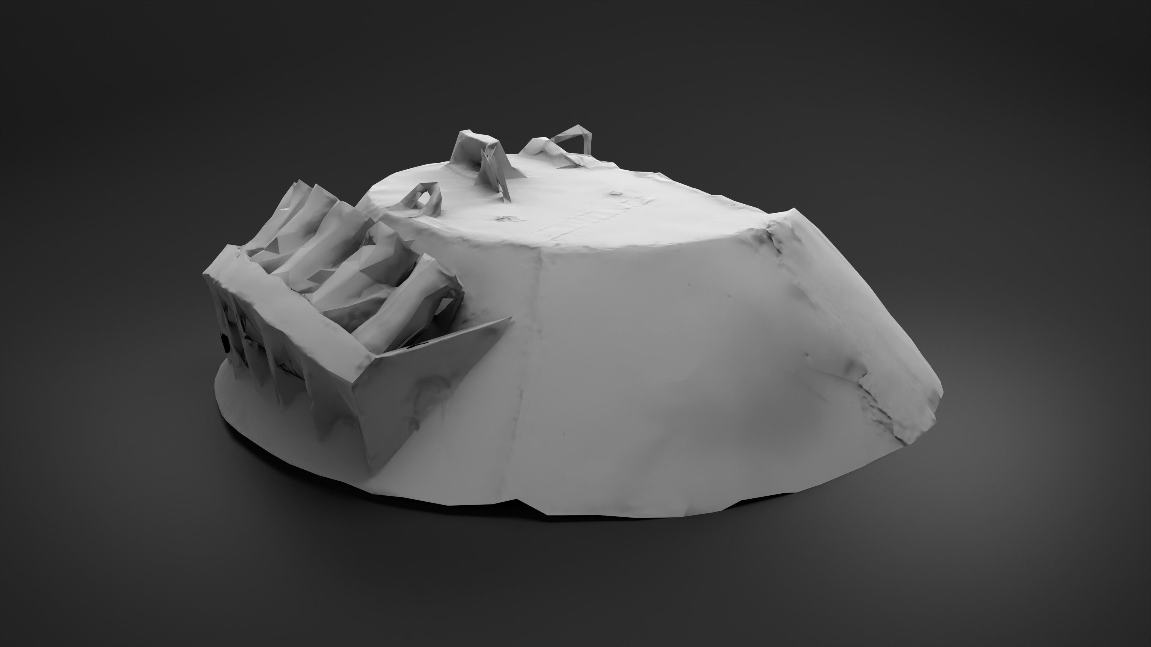Destroyed Combat Module BTR-80 turret Photoscan Game Ready Low-poly 3D model_20