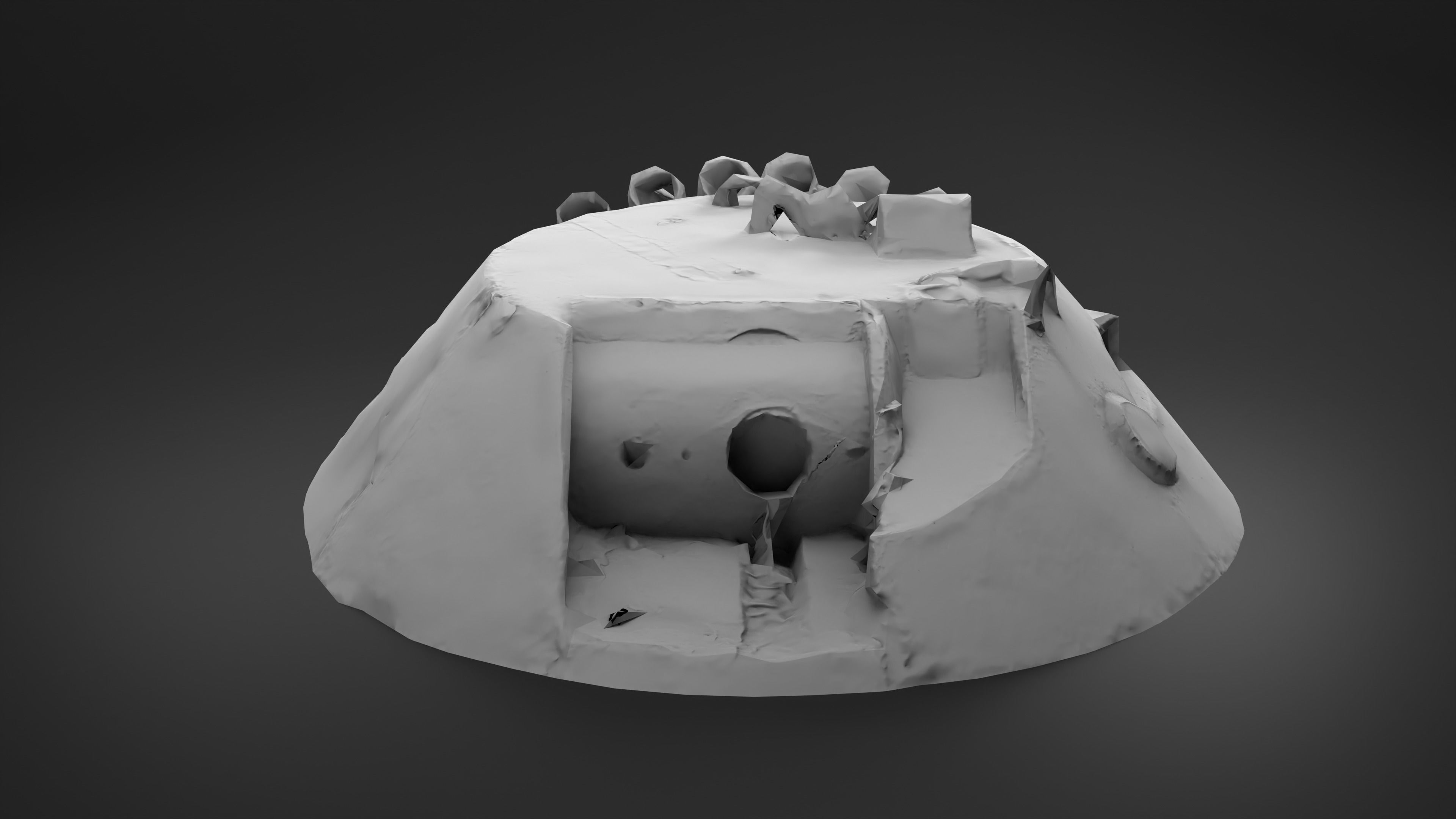 Destroyed Combat Module BTR-80 turret Photoscan Game Ready Low-poly 3D model_16