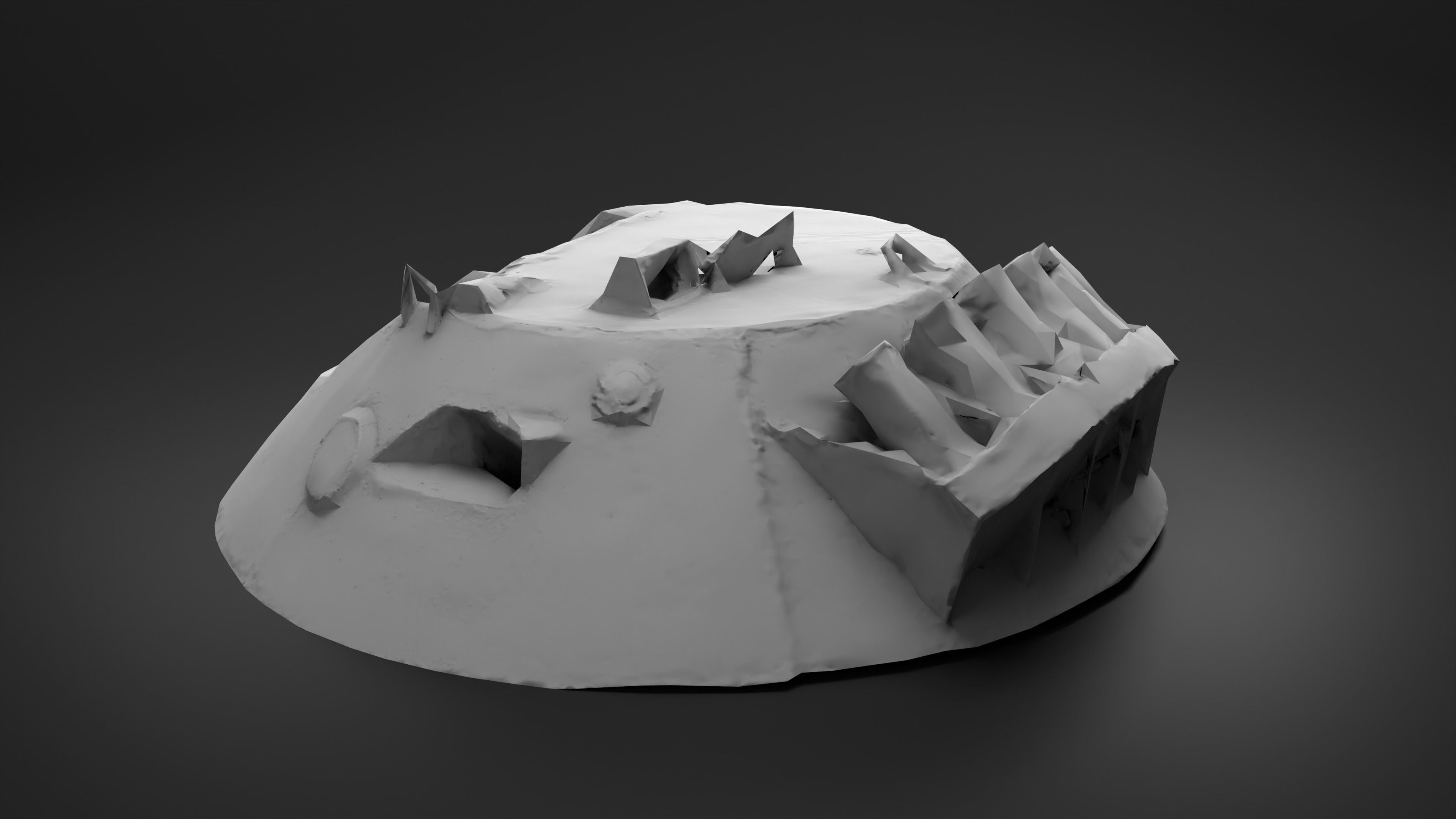 Destroyed Combat Module BTR-80 turret Photoscan Game Ready Low-poly 3D model_24