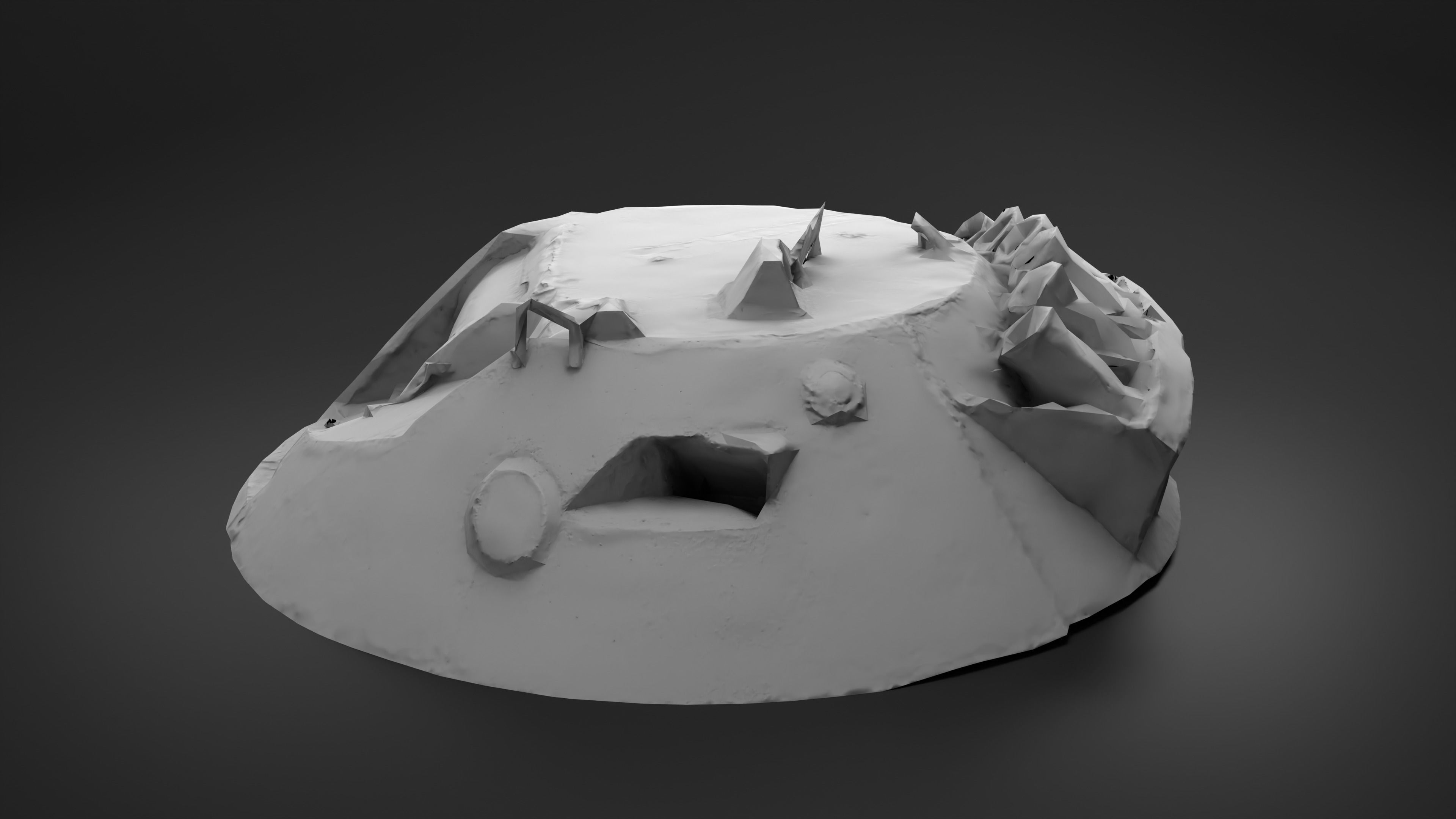 Destroyed Combat Module BTR-80 turret Photoscan Game Ready Low-poly 3D model_25