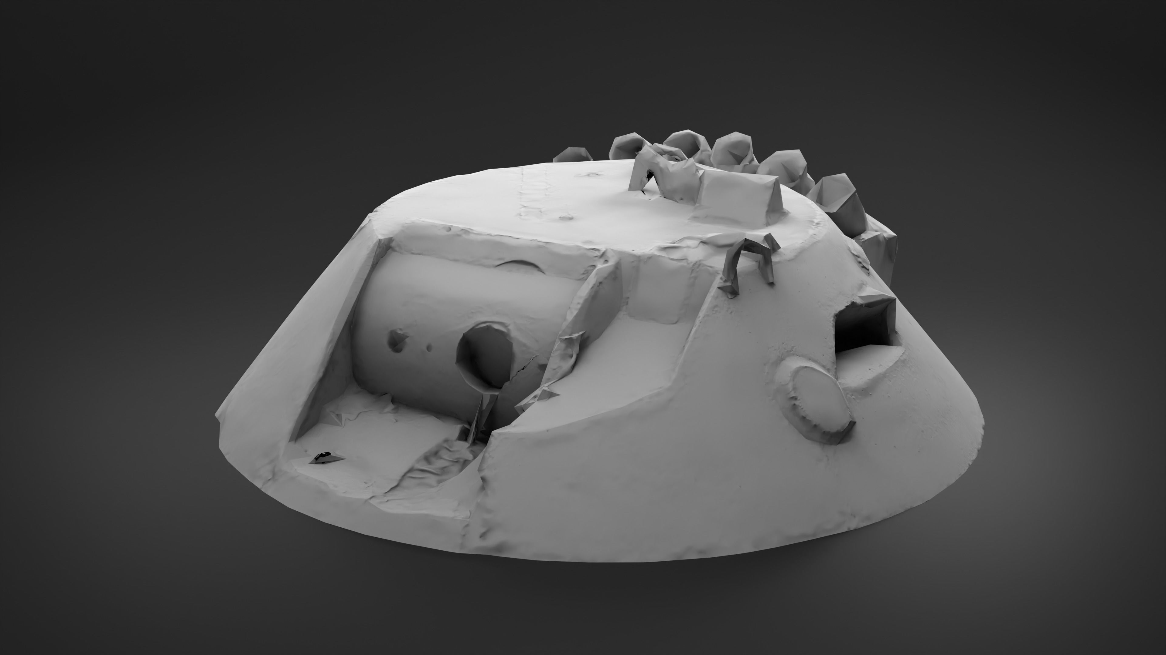 Destroyed Combat Module BTR-80 turret Photoscan Game Ready Low-poly 3D model_27