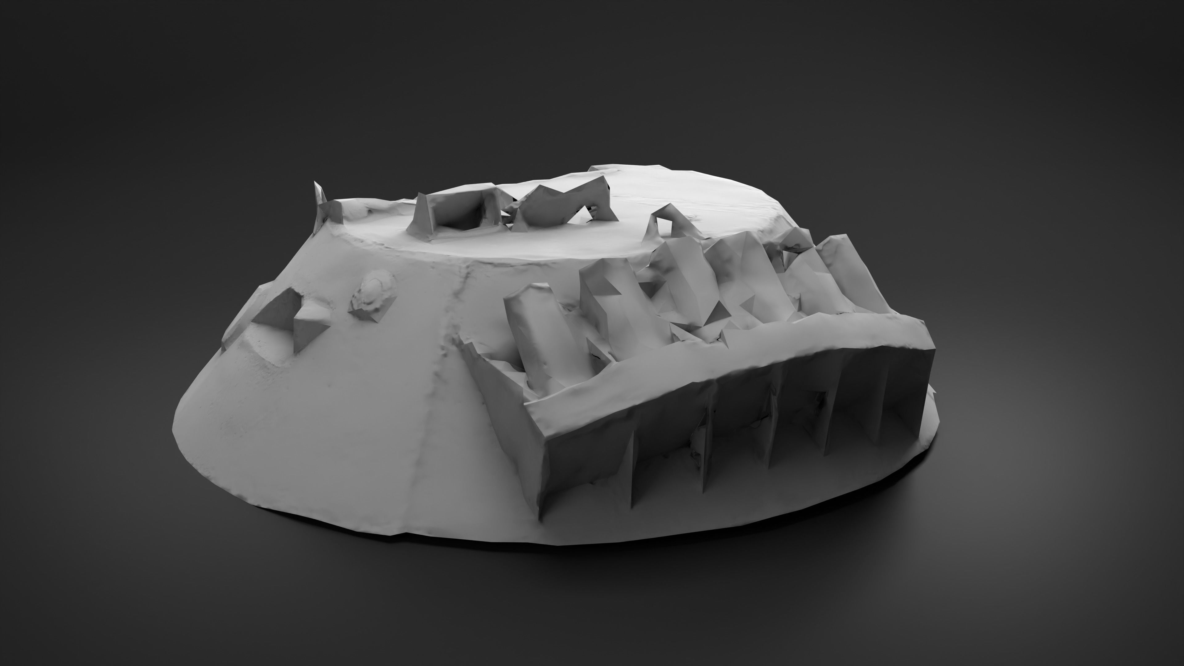 Destroyed Combat Module BTR-80 turret Photoscan Game Ready Low-poly 3D model_23