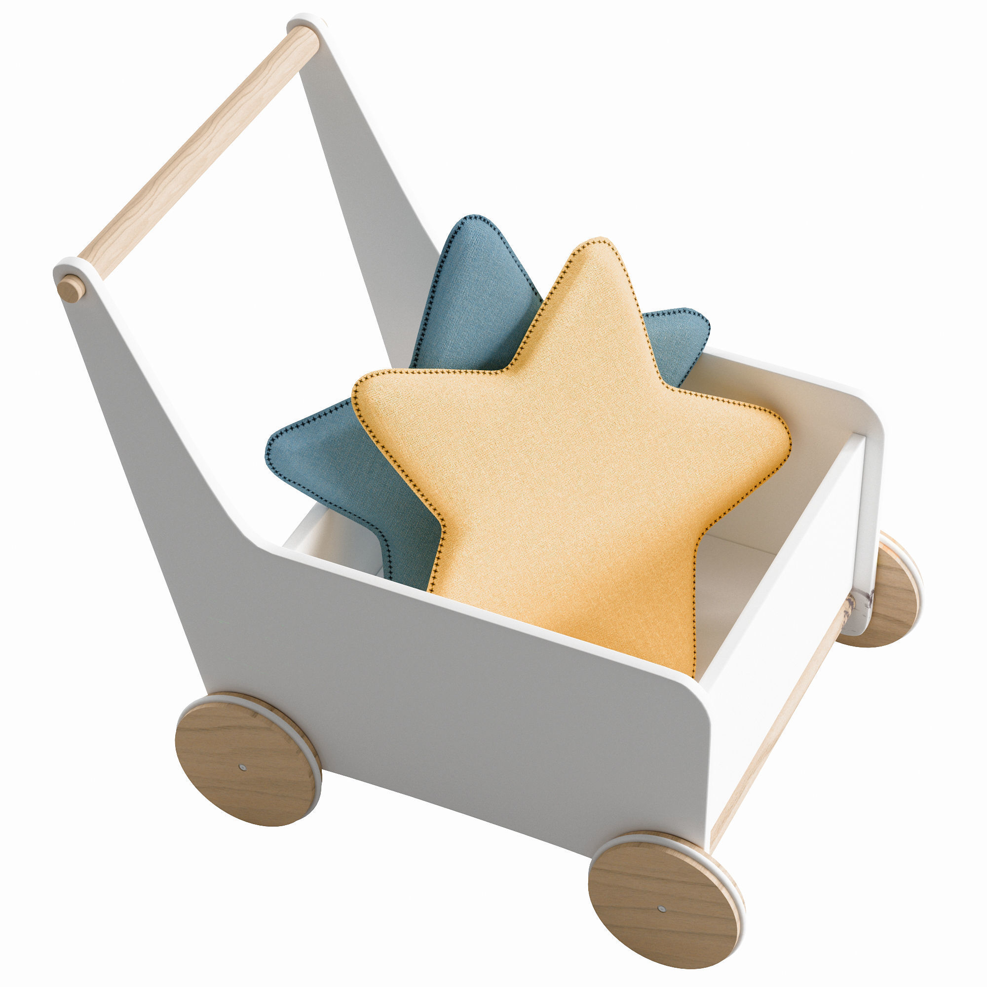 Baby Trolley Low-poly 3D model_5