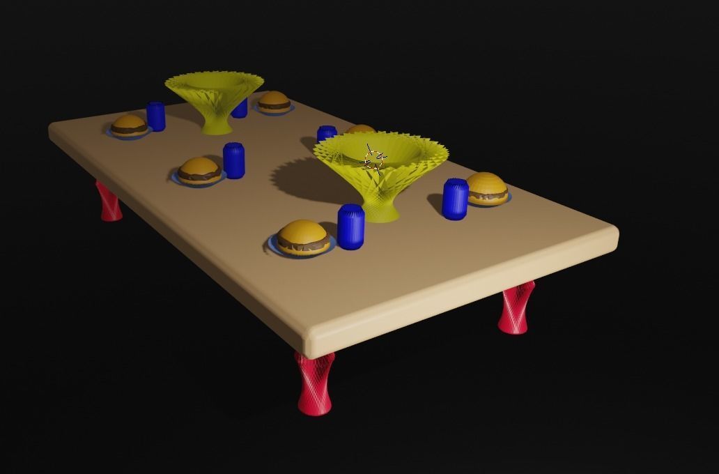 table burger 3D model_1
