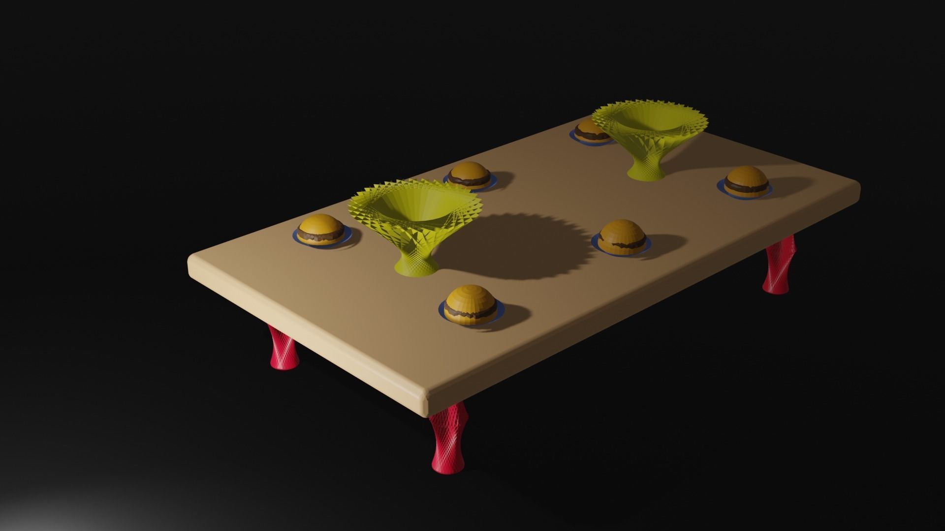 table burger 3D model_6