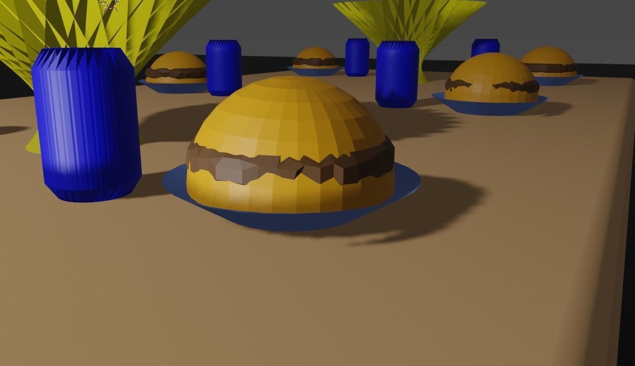 table burger 3D model_2