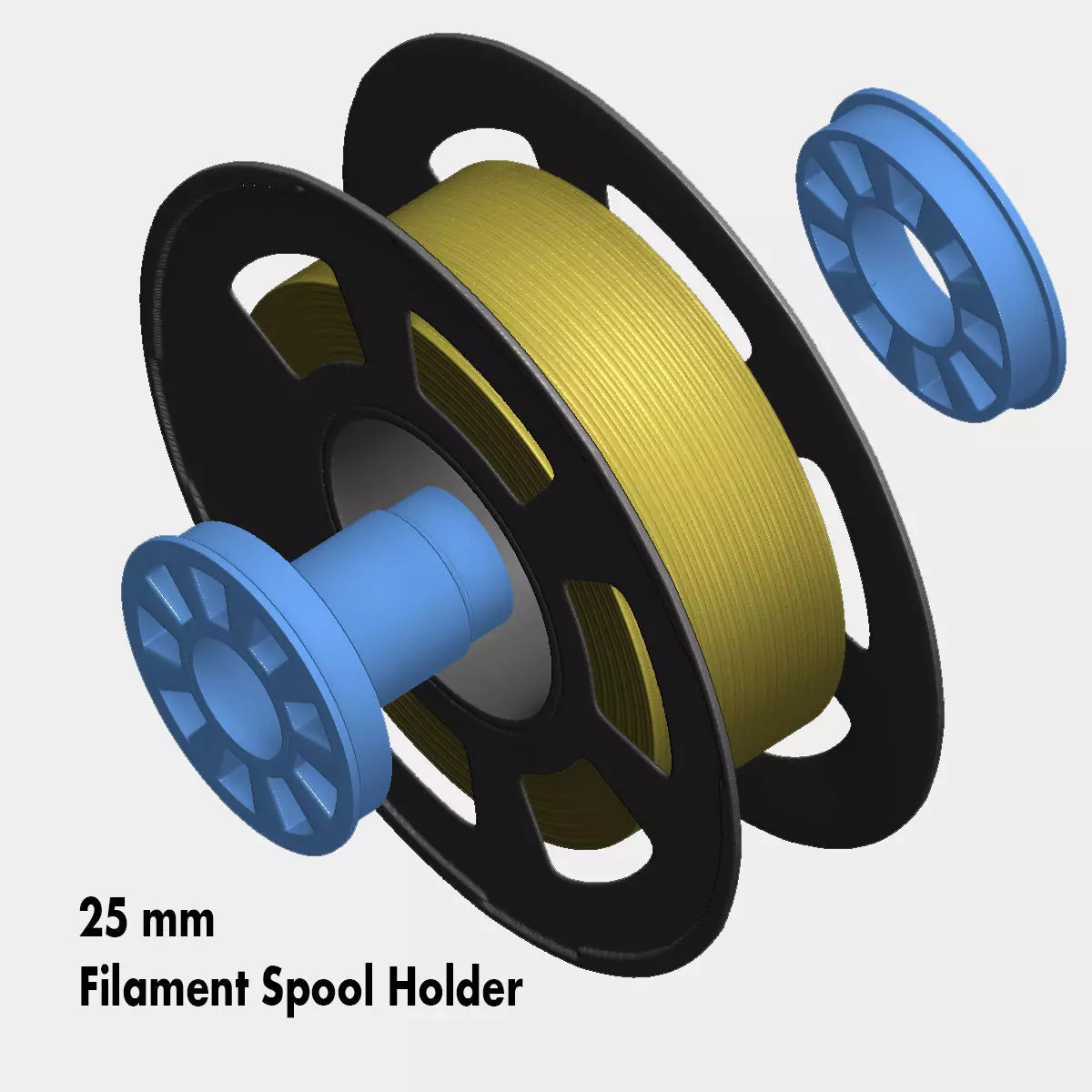 25 mm 3D Printer Filament Spool Holder 3D print model_0