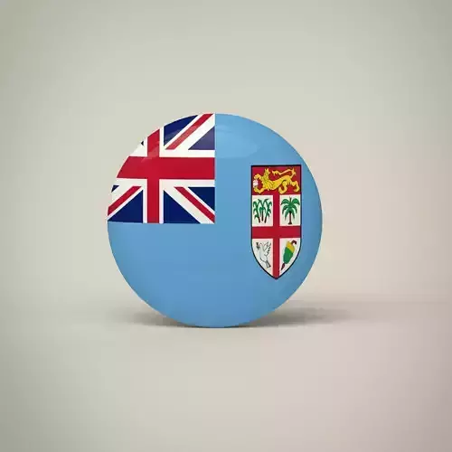 Fiji Badge Low-poly 3D model