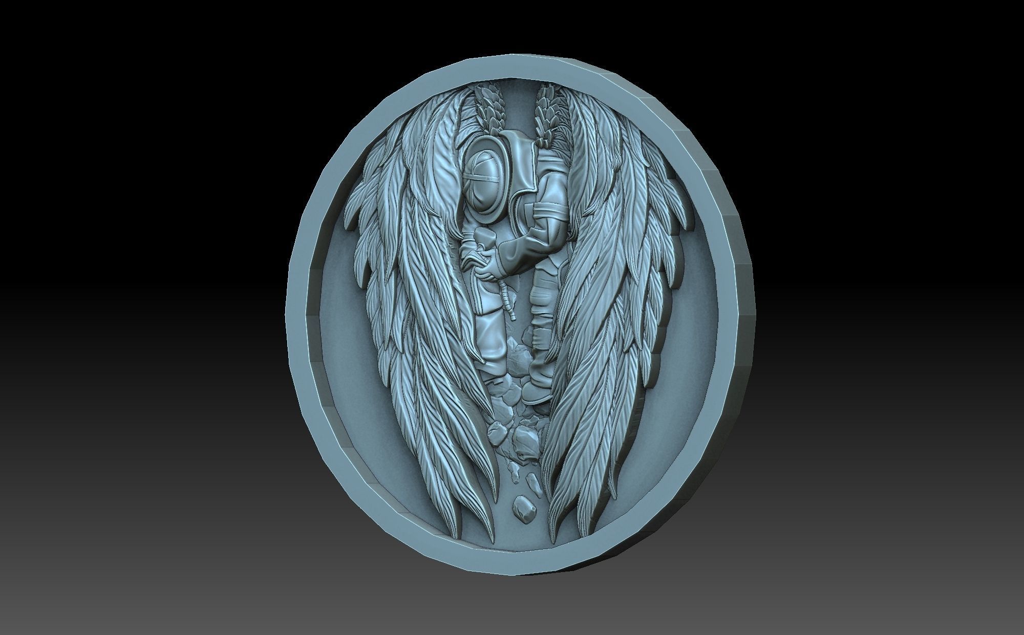 Fireman with wings 3D print model_1