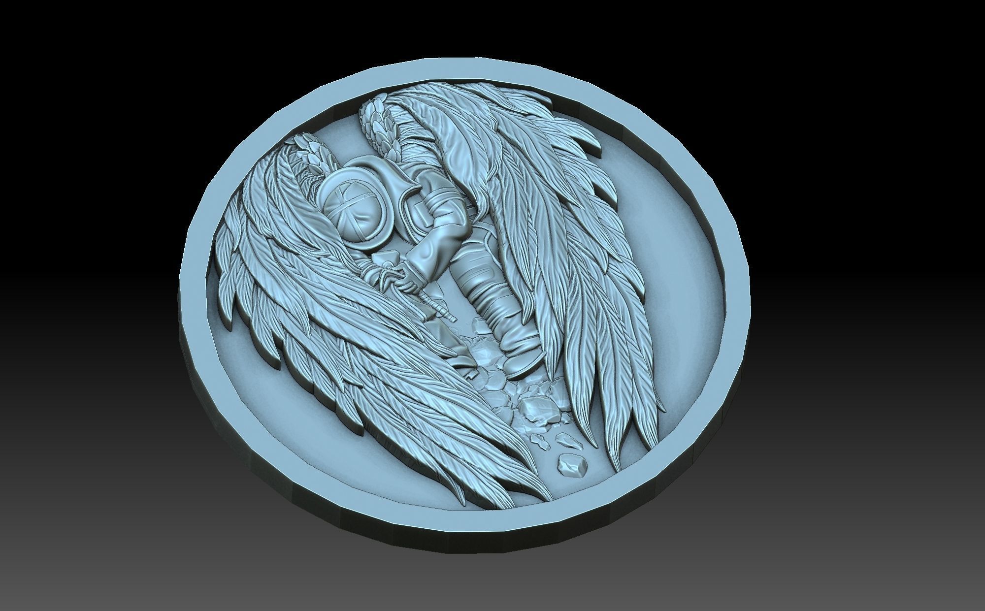 Fireman with wings 3D print model_5