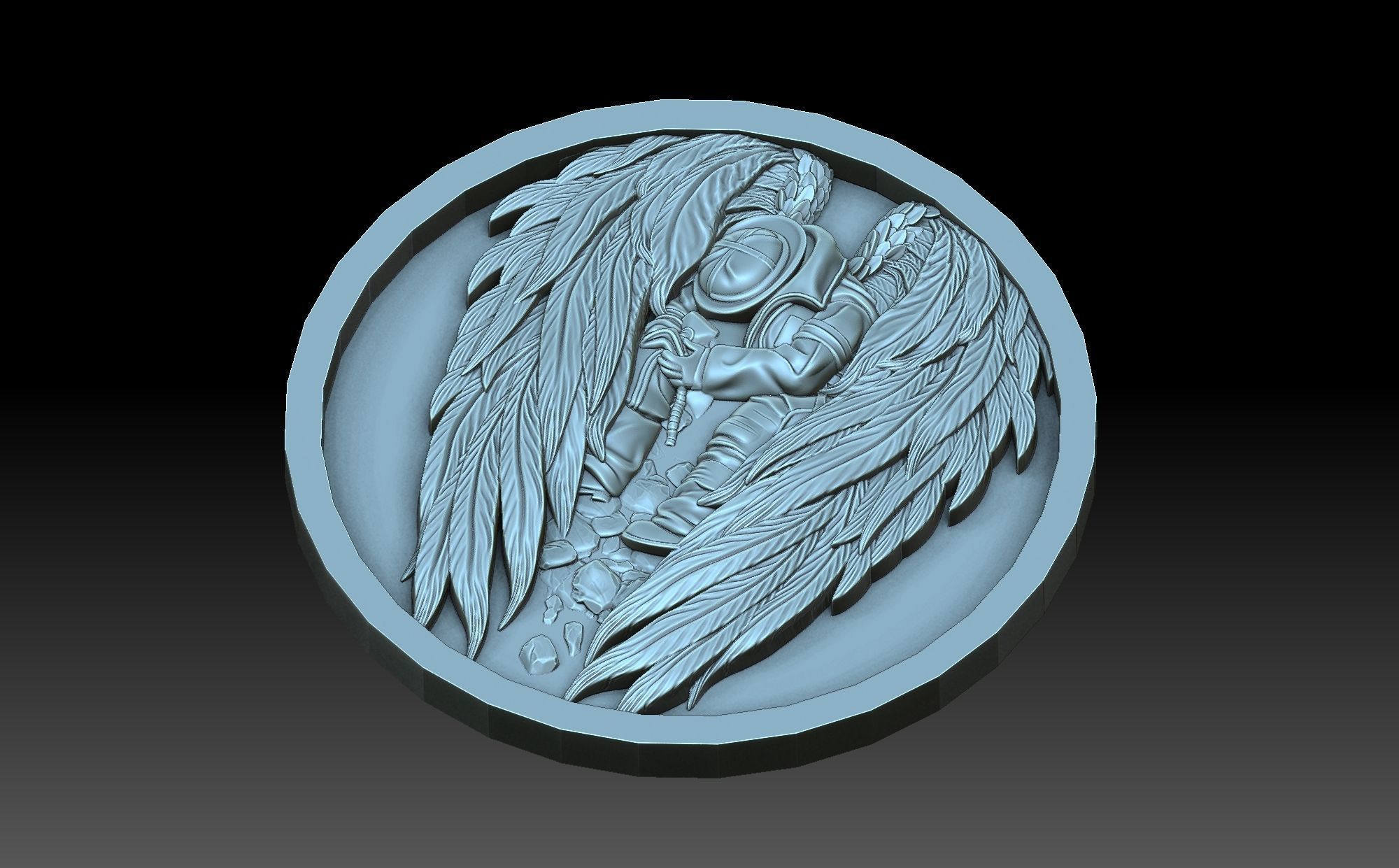 Fireman with wings 3D print model_6