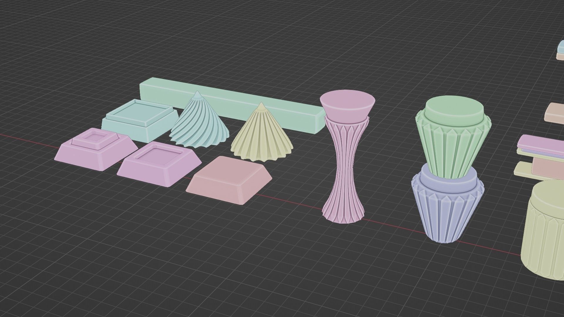 Architectural Modular Column Kit Set Ancient style 3D model_1